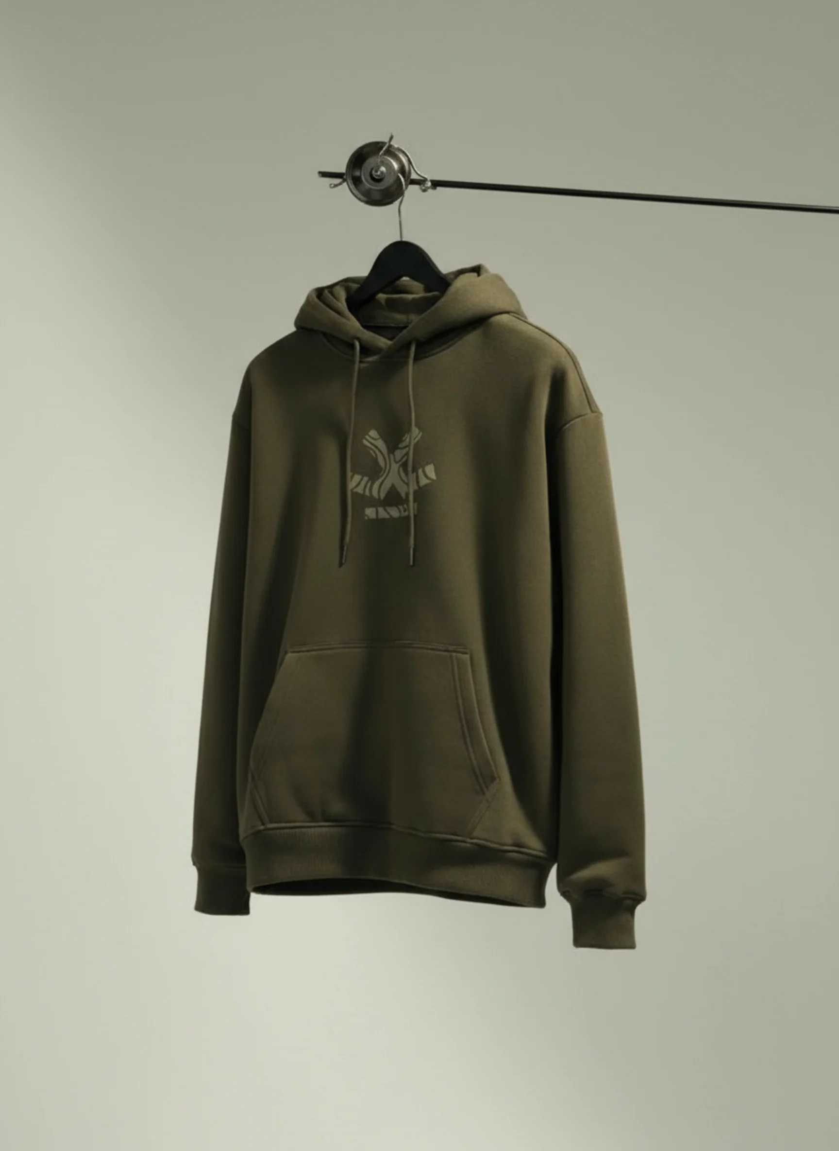 Men’s Olive Core Emblem Hoodie | Olive - Image 2