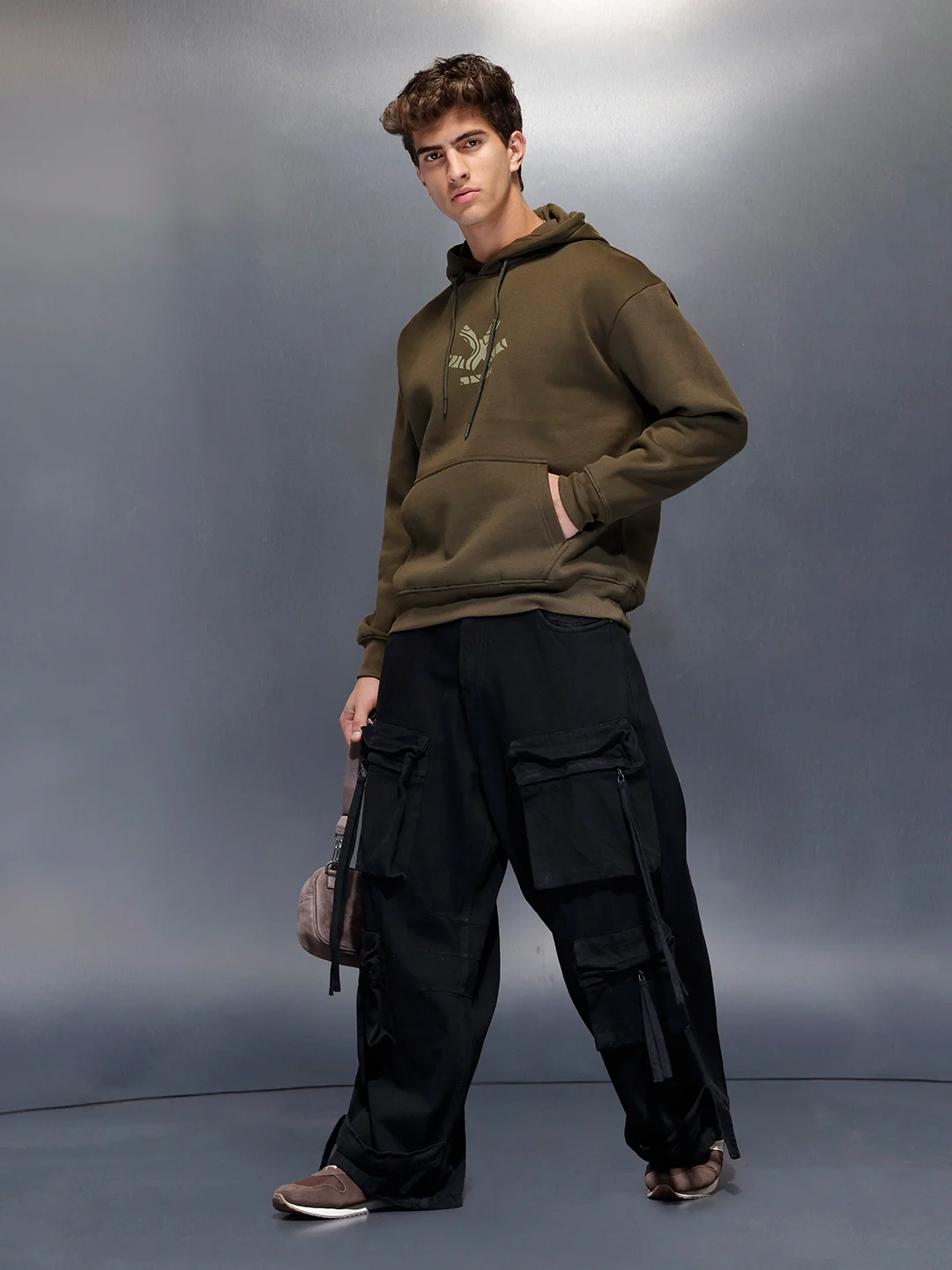 Men’s Olive Core Emblem Hoodie | Olive - Image 8