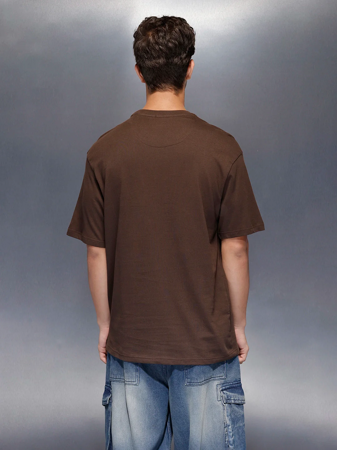 Men’s oversized graphic print t-shirt | Brown - Image 3