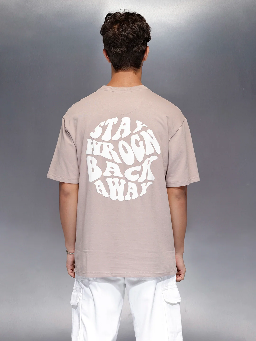 Men’s oversized graphic tee | Beige - Image 3