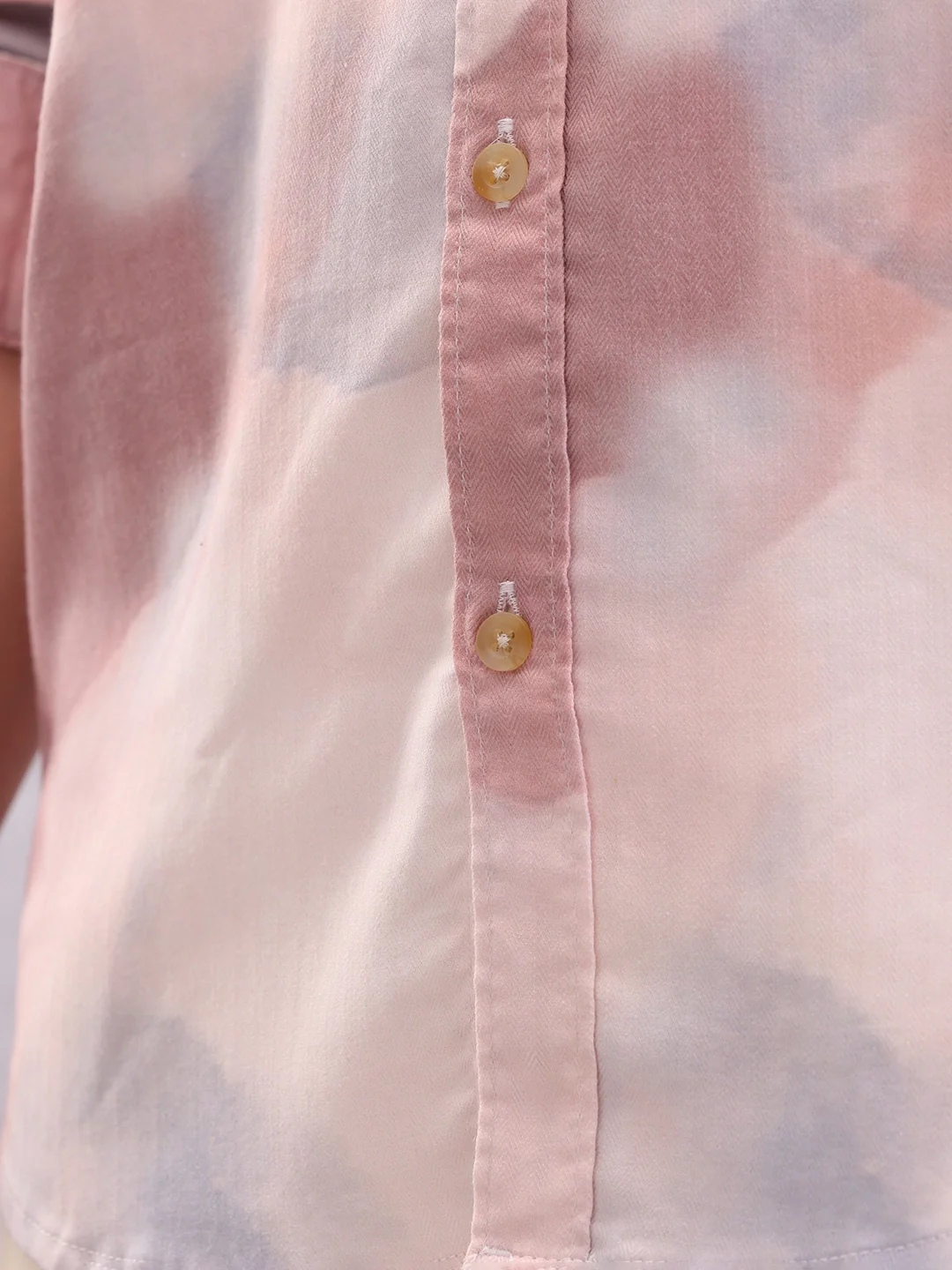 Men’s Pastel Tie-Dye Casual Shirt – Soft Cotton | Pink - Image 5