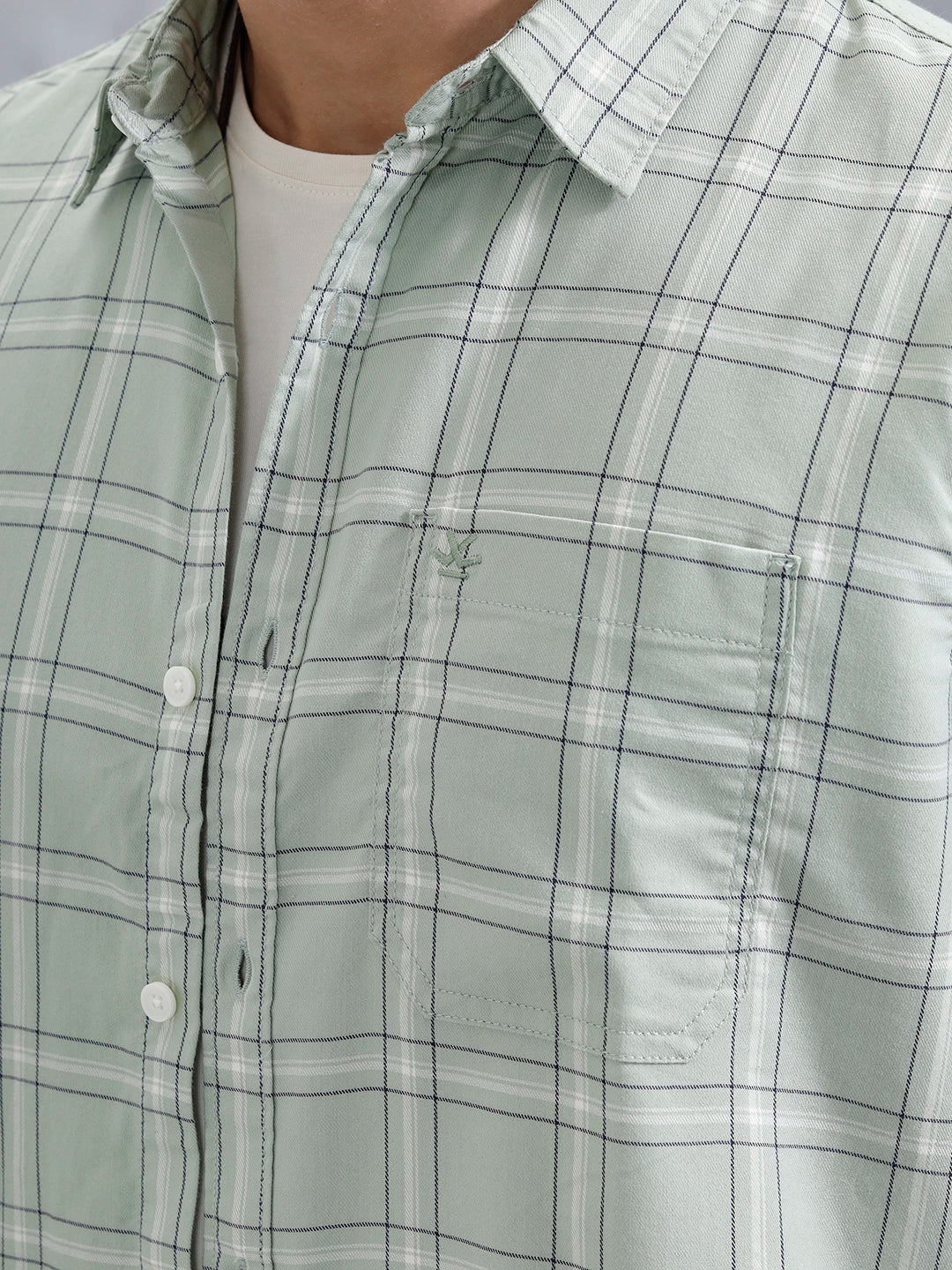 Men’s Regular Fit Checkered Pattern Shirt | Green - Image 5