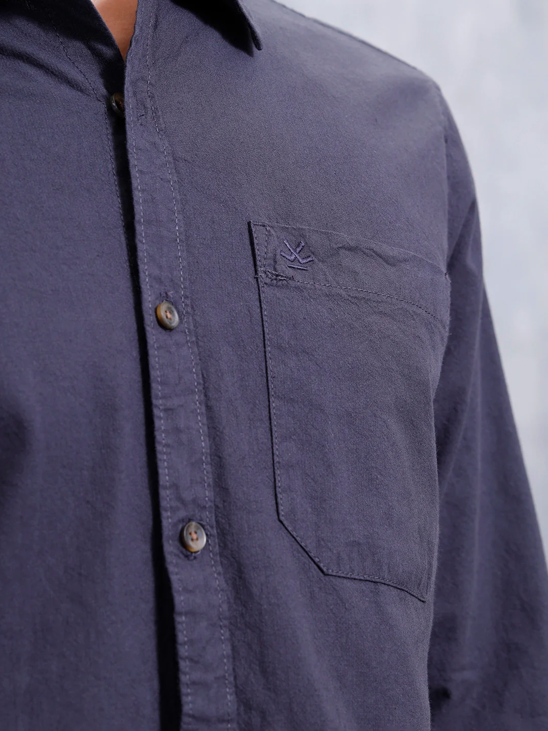 Men’s Slim Fit Solid Casual Shirt | Blue - Image 5