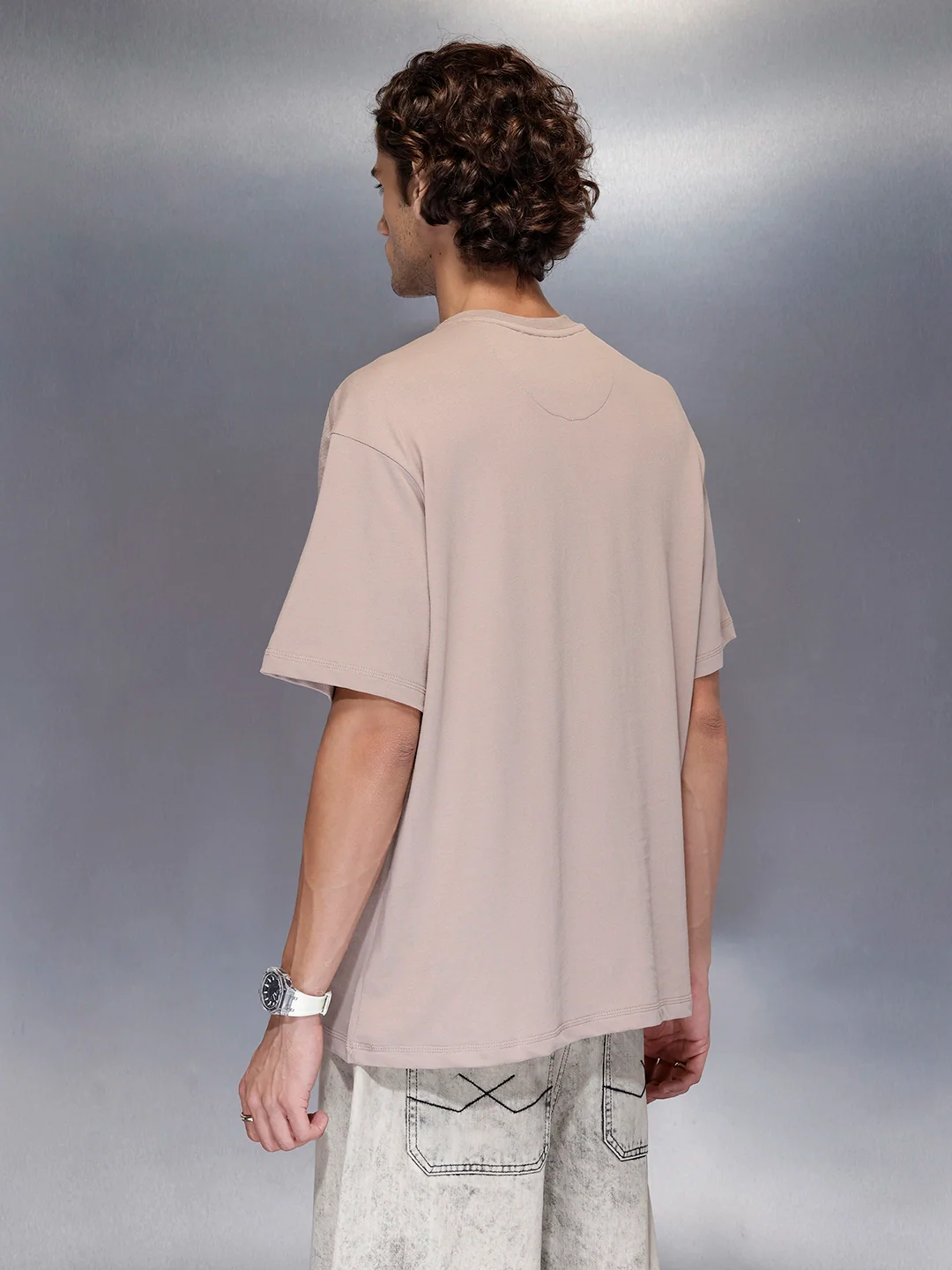 Men’s Soft Panelled Street Tee | Brown - Image 3