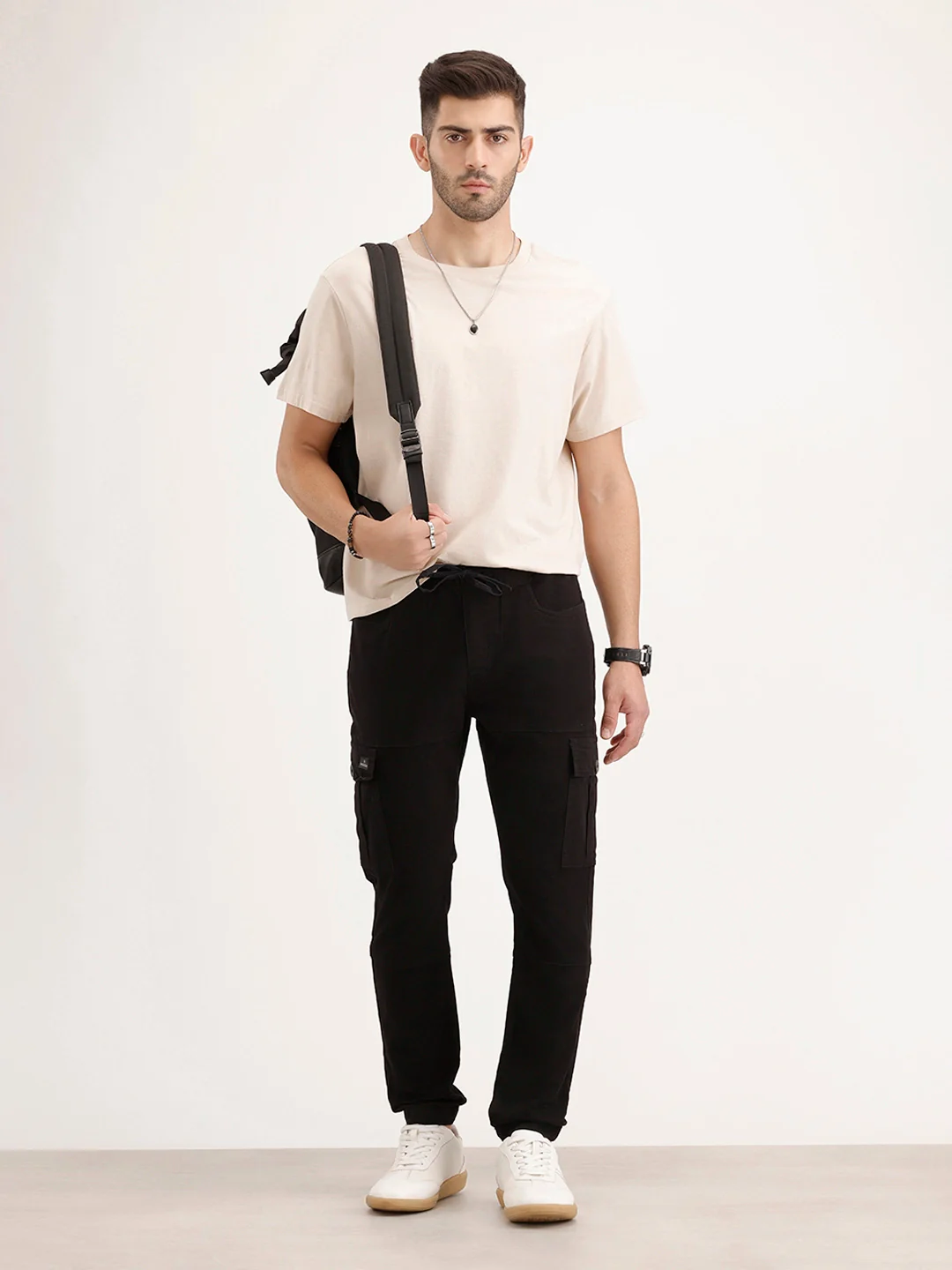 Jogger Fit Cargo Trouser | Black - Image 2