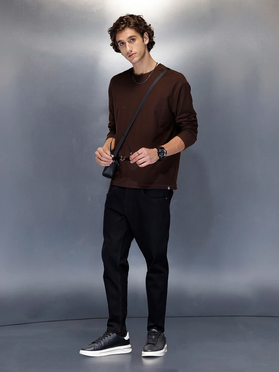 Men’s solid skinny-fit black jeans | Black - Image 2