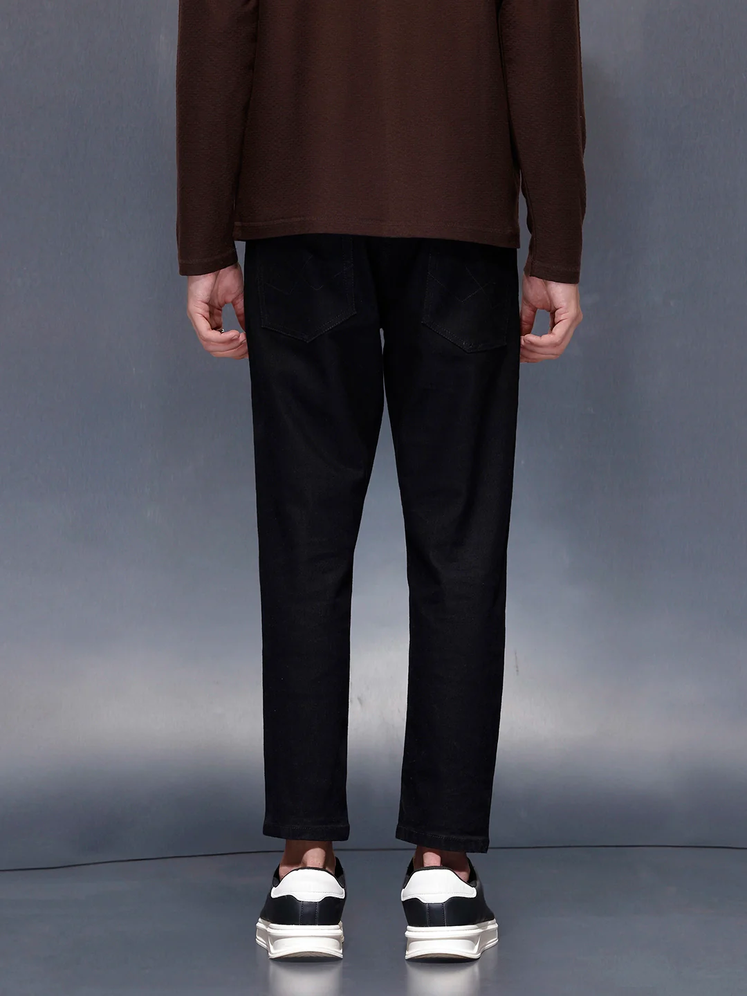Men’s solid skinny-fit black jeans | Black - Image 3