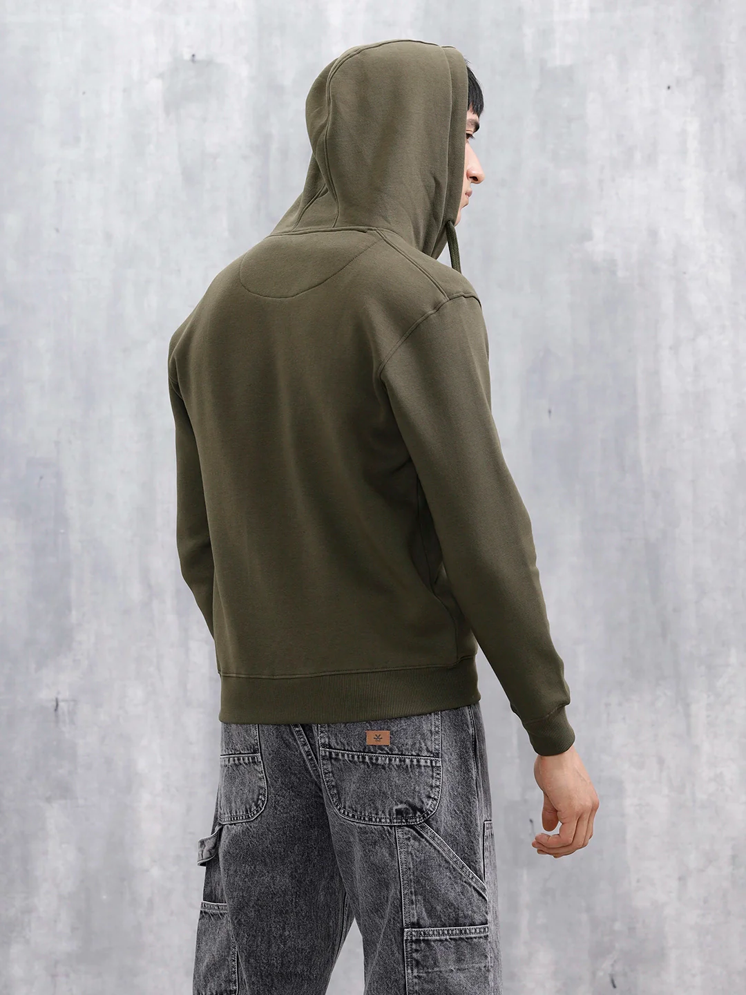 Men’s Solid Zip-Up Hoodie Sweatshirt | Olive - Image 12