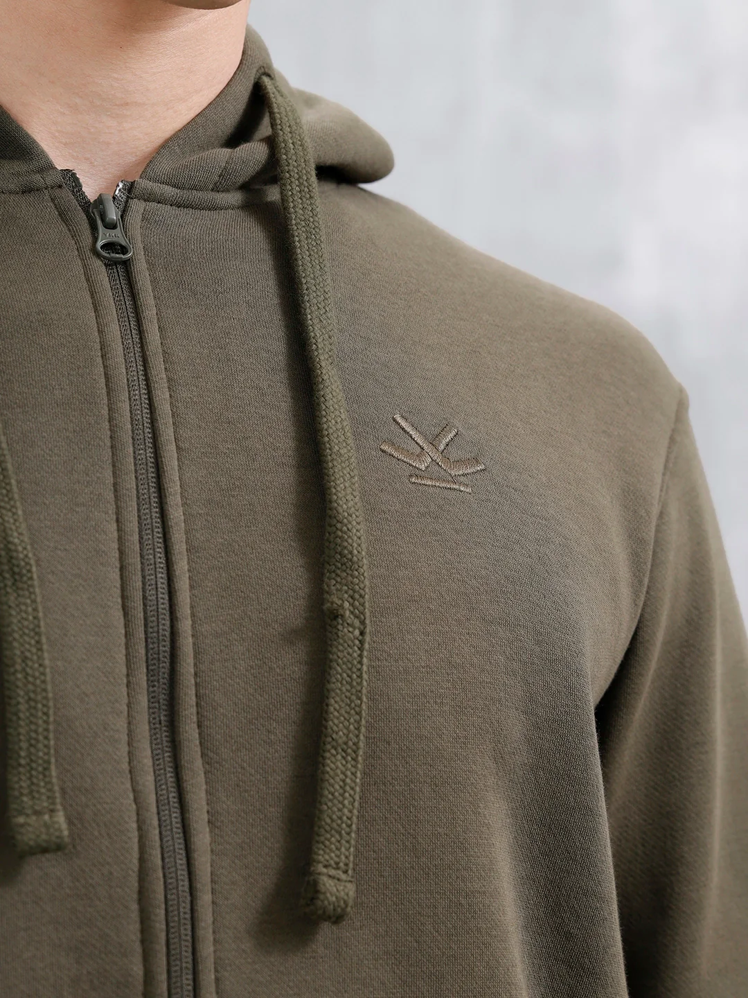 Men’s Solid Zip-Up Hoodie Sweatshirt | Olive - Image 14