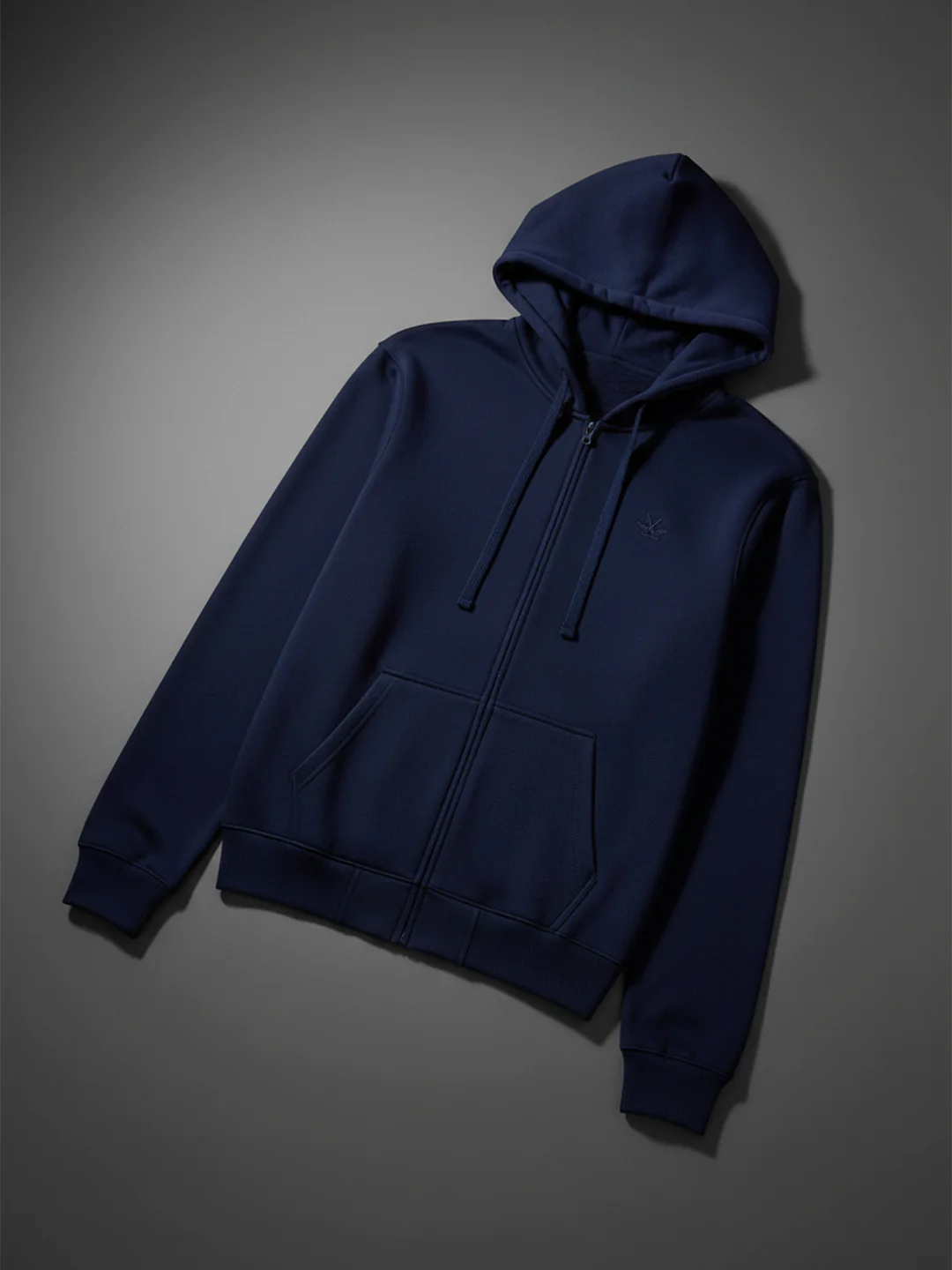 Men’s Solid Zip-Up Hoodie Sweatshirt | Blue - Image 7