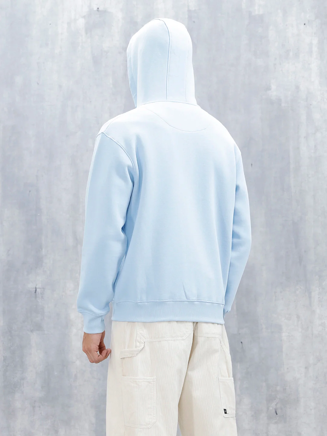 Men’s Solid Zip-Up Hoodie Sweatshirt | Blue - Image 4