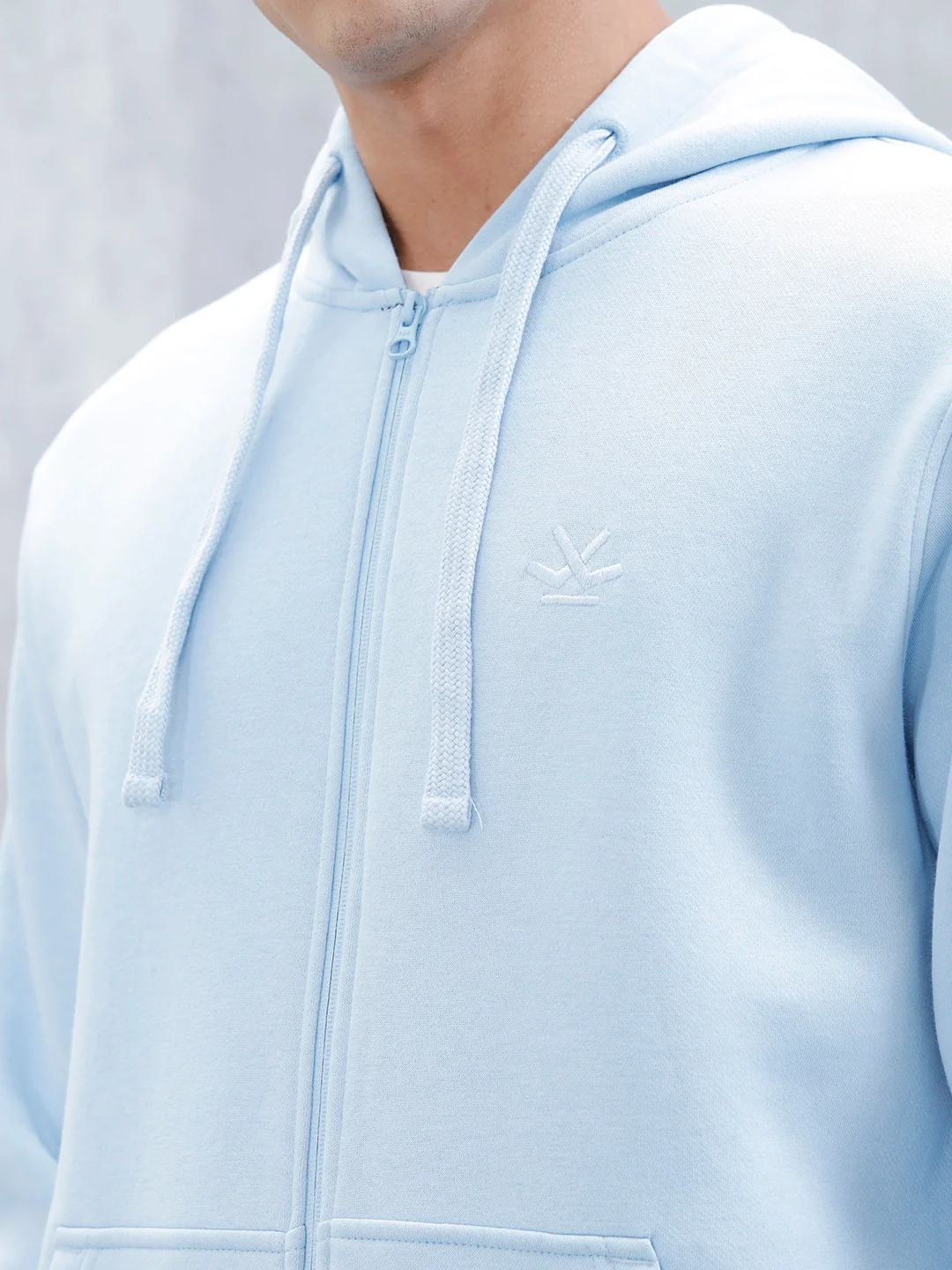 Men’s Solid Zip-Up Hoodie Sweatshirt | Blue - Image 6