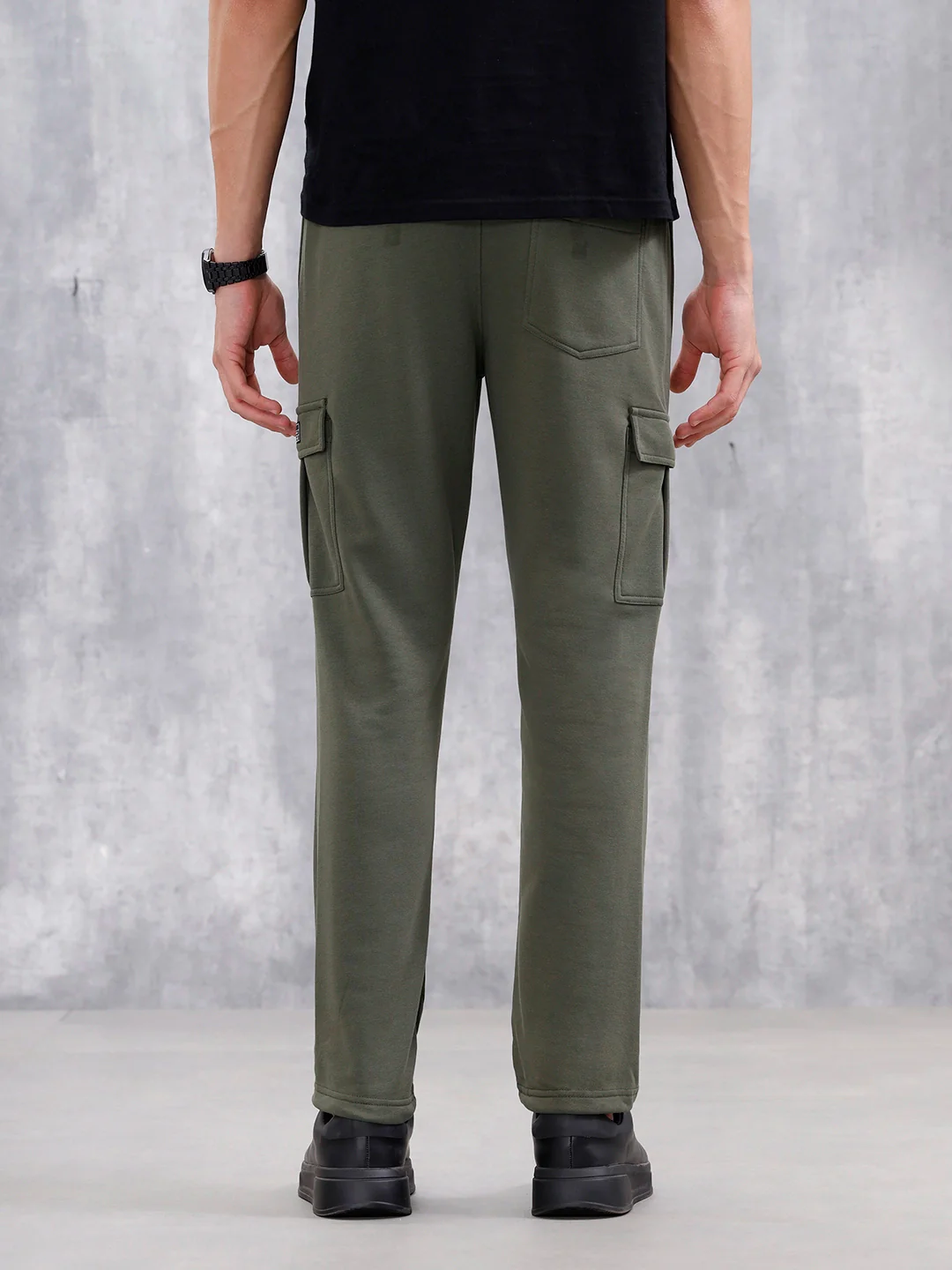 Men’s Straight Fit Knit Jogger With Pockets | Olive - Image 3
