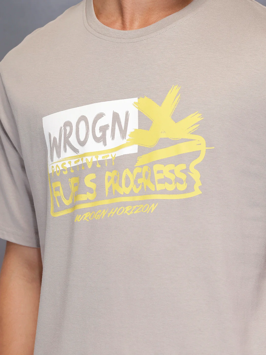 Men’sregular fit printed t-shirt | Grey - Image 5