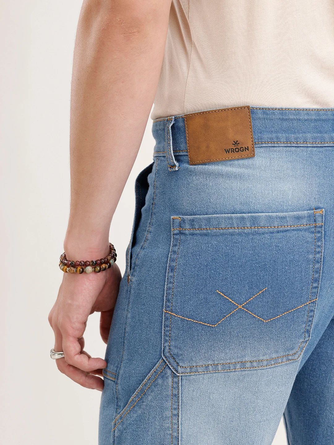 Relaxed Fit Cargo Denim Jeans | Blue - Image 6