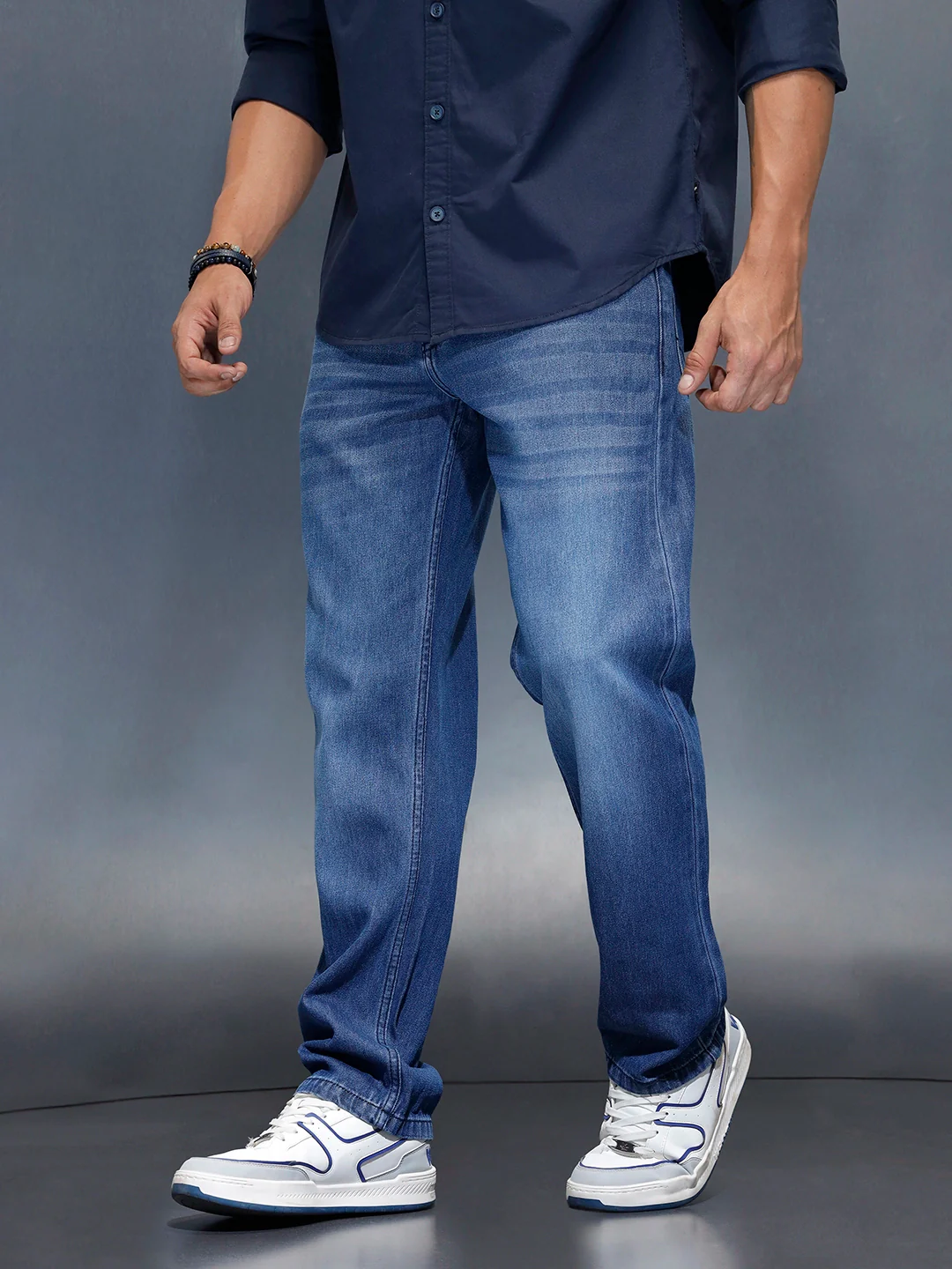 Men's Casual Anti Fit Jeans | Blue - Image 4