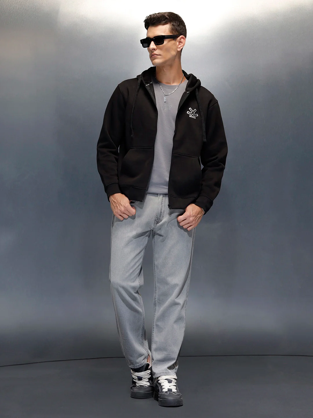 Men's casual anti fit jeans  | Grey - Image 2