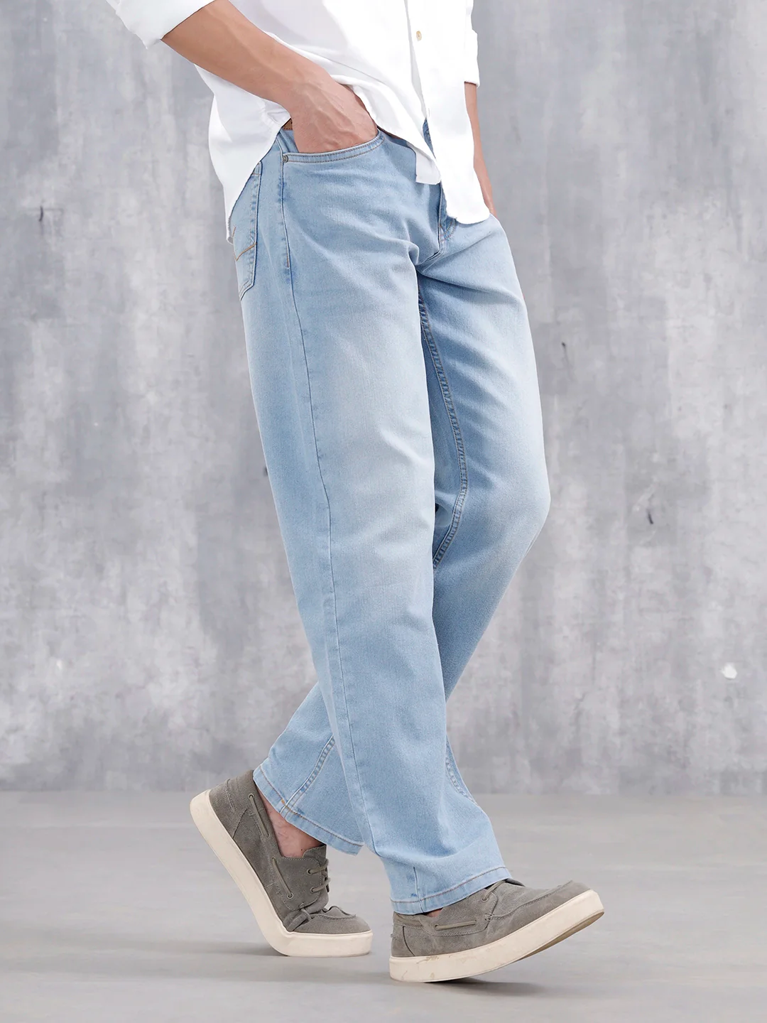 Men's Casual Anti Fit Jeans | Blue - Image 4