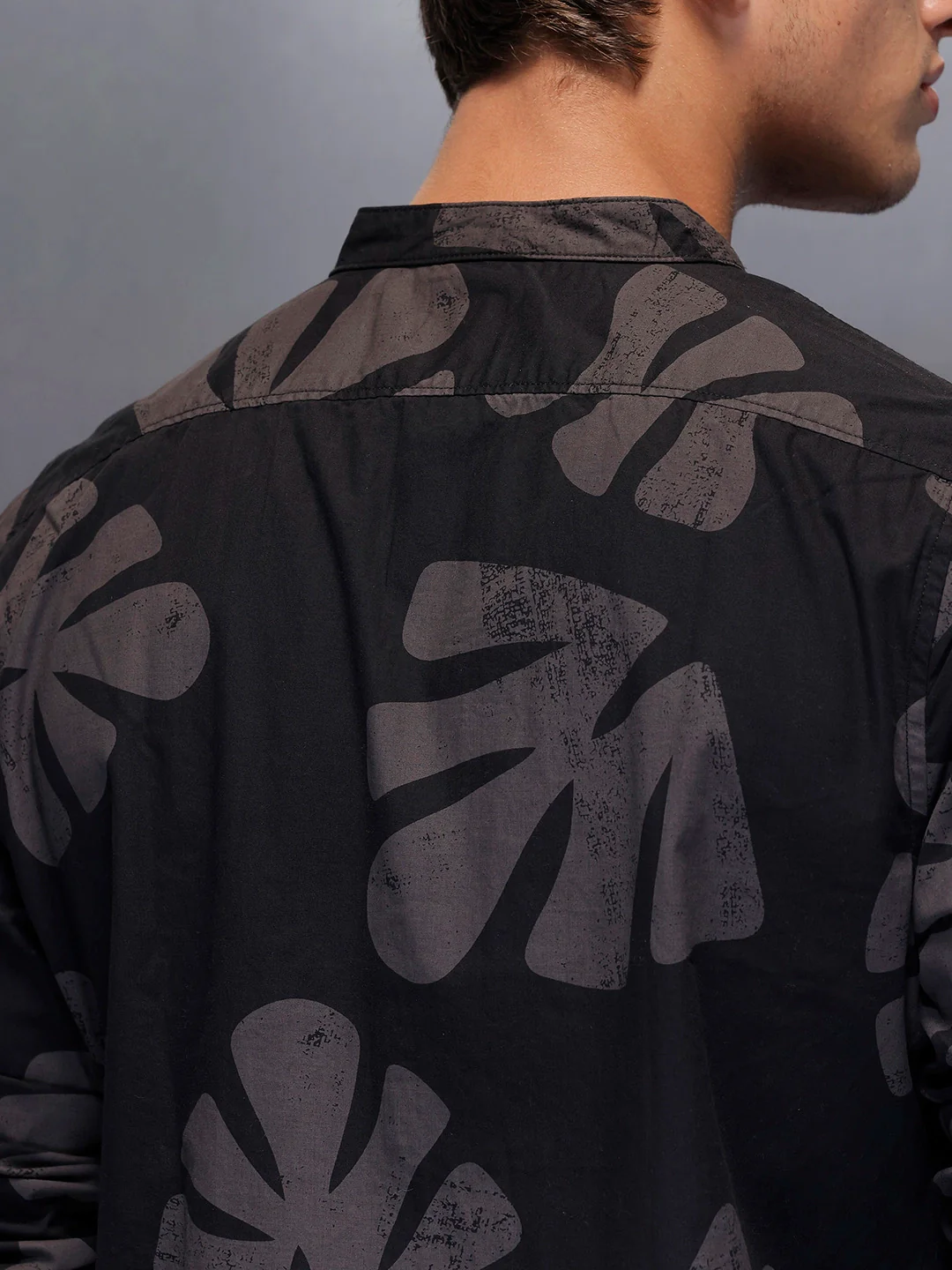 Men's Casual AOP Shirt   |  Black - Image 5