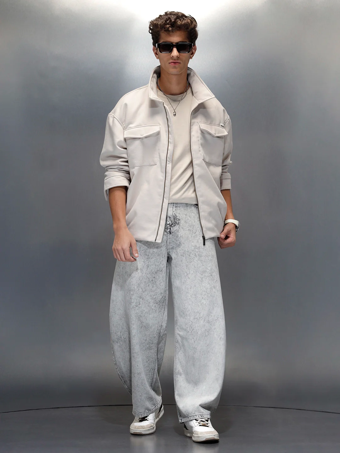 Men's casual balloon fit jeans | Grey - Image 2