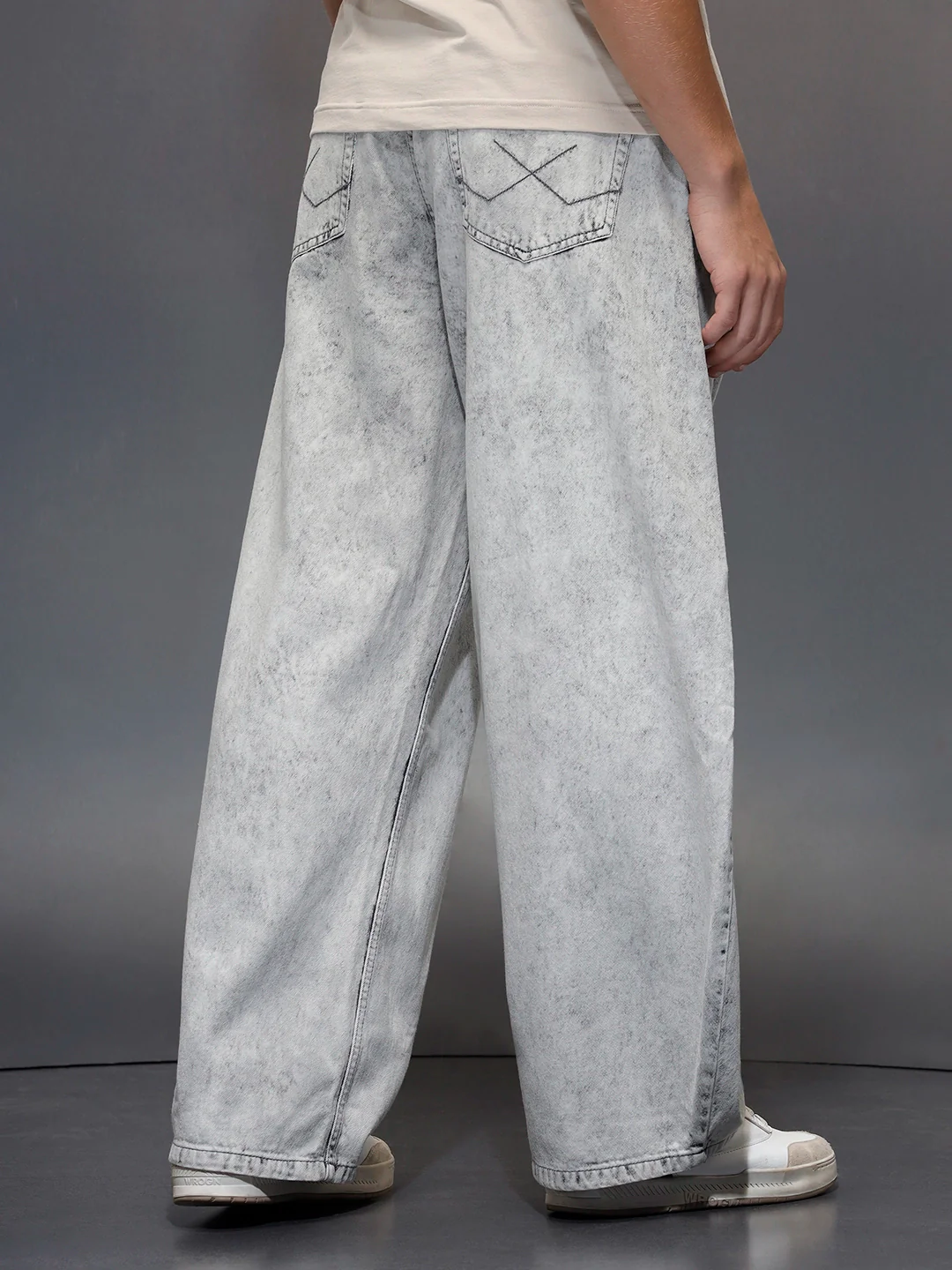 Men's casual balloon fit jeans | Grey - Image 3