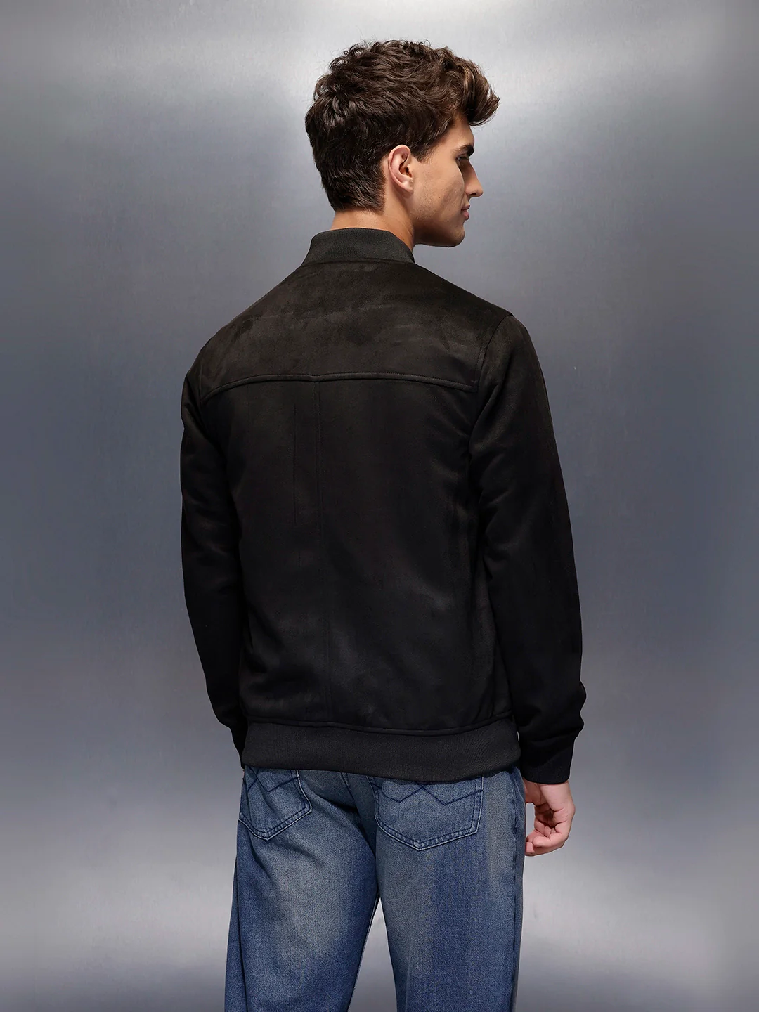 Men's Casual Bomber Jacket  | Black - Image 3