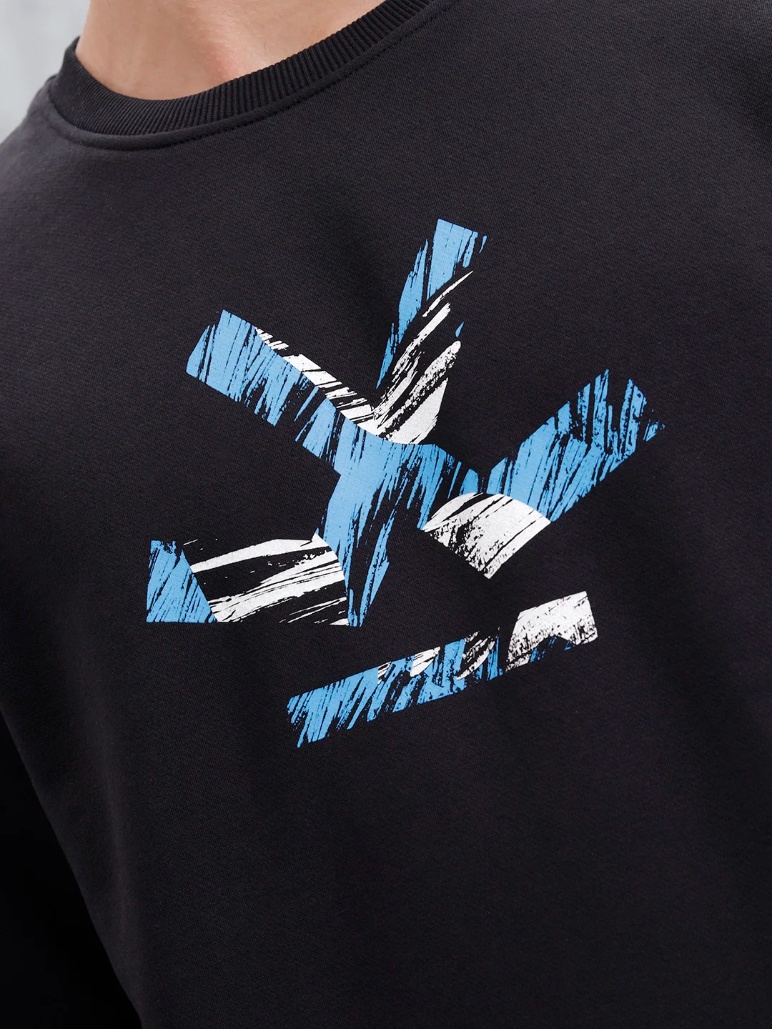 Men's Casual Branded Comfort Fit Sweatshirt | Black - Image 5