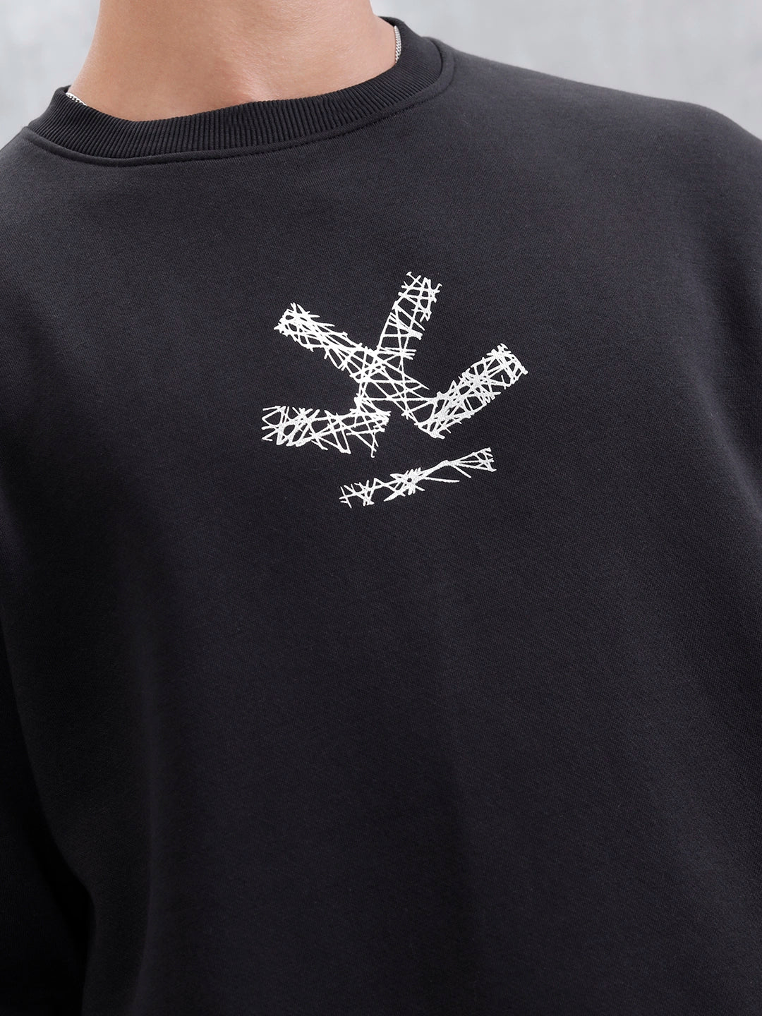 Men's Casual Branded Comfort Fit Sweatshirt  | Black - Image 11