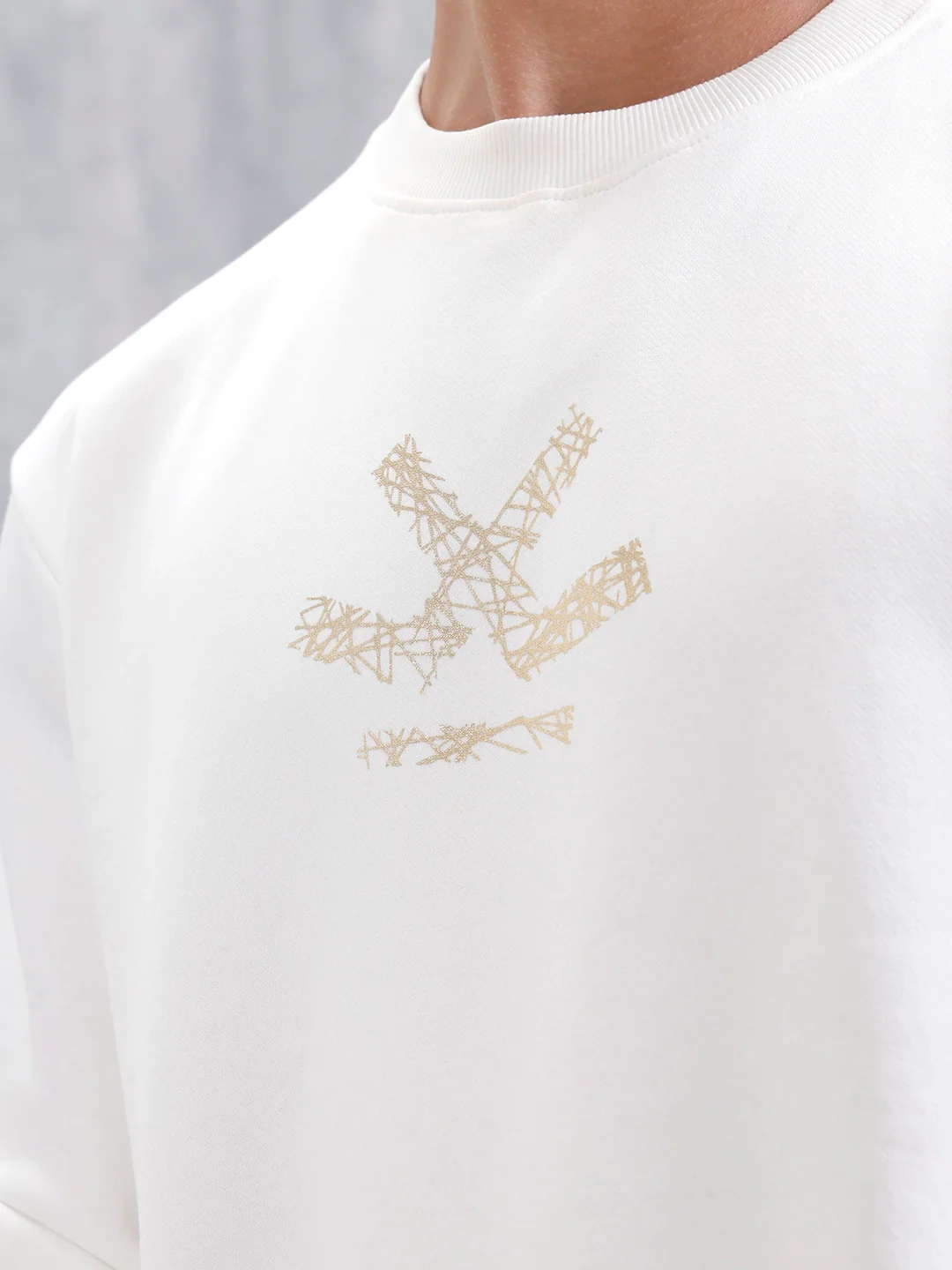 Men's Casual Branded Comfort Fit Sweatshirt  | Snow White - Image 13