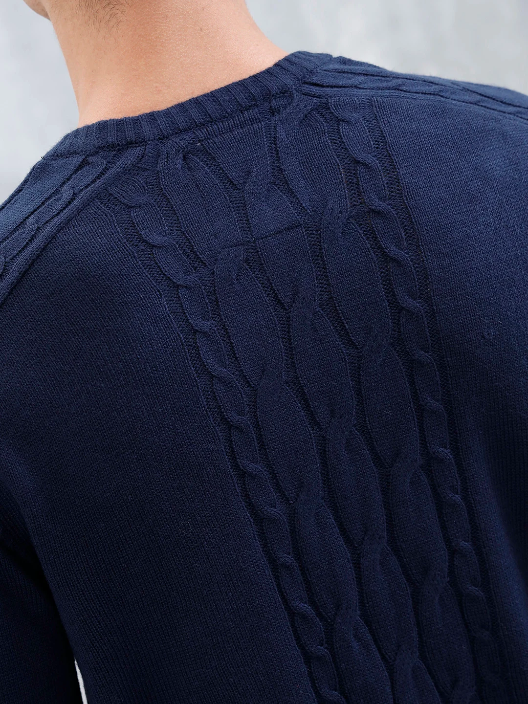 Men's Casual Cabel Knit Sweater  | Black - Image 5