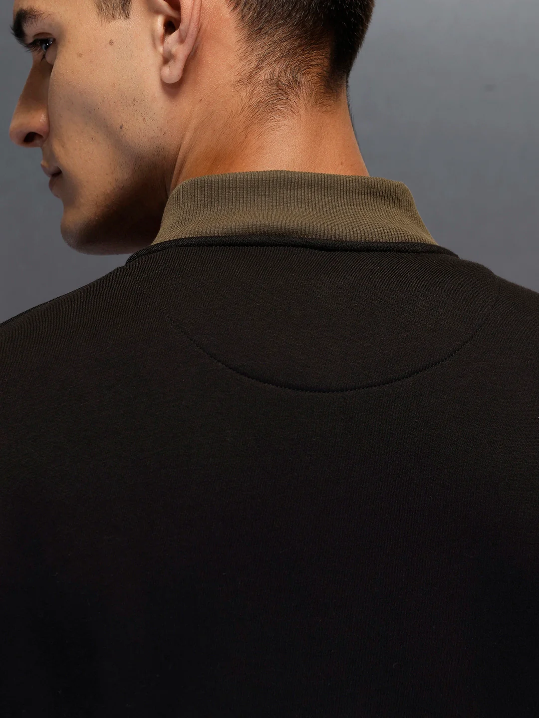 Men's casual comfort fit Black jacket with constrast details | Black - Image 5