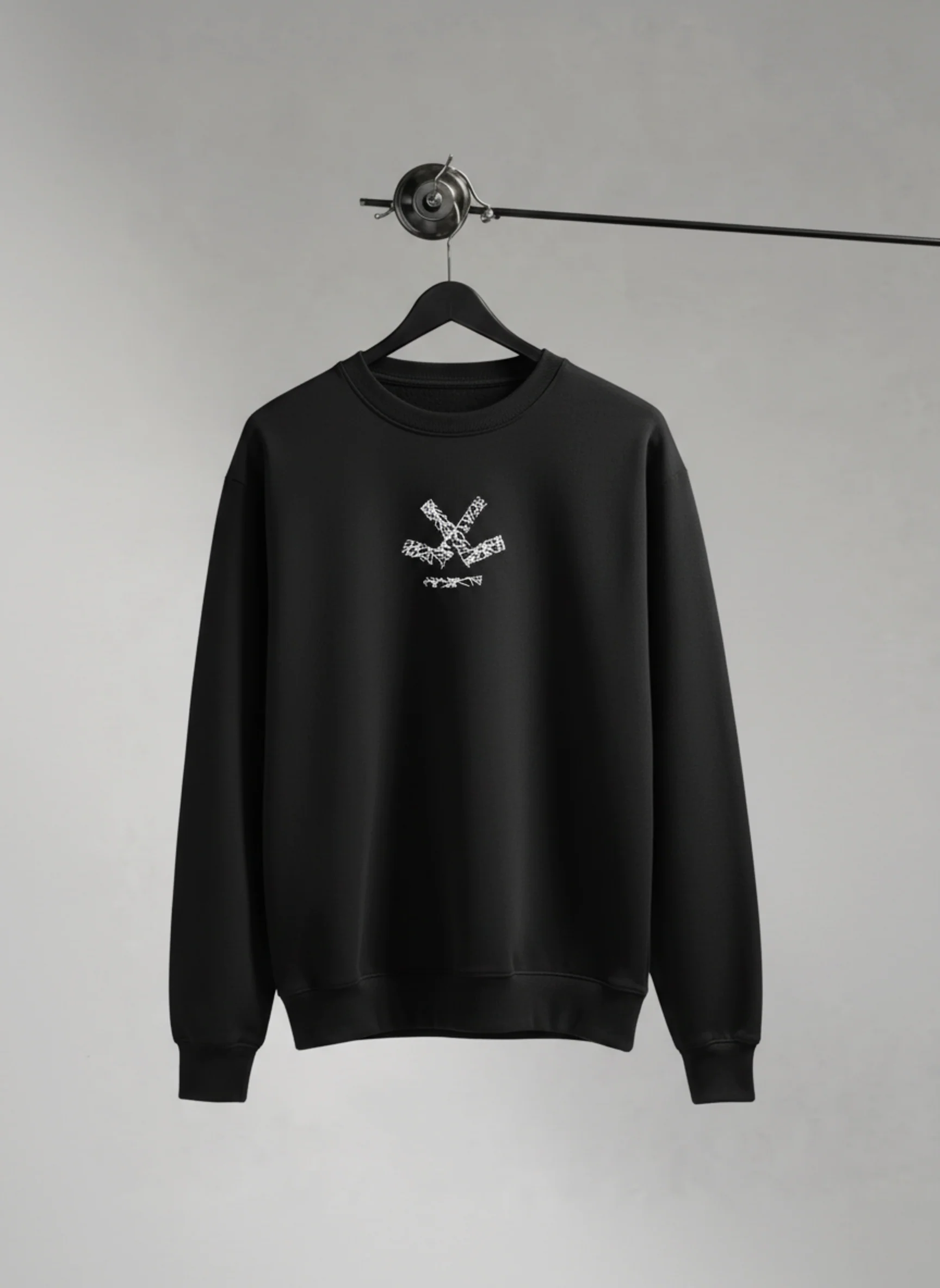 Men's casual comfort fit black sweatshirt | Black - Image 2