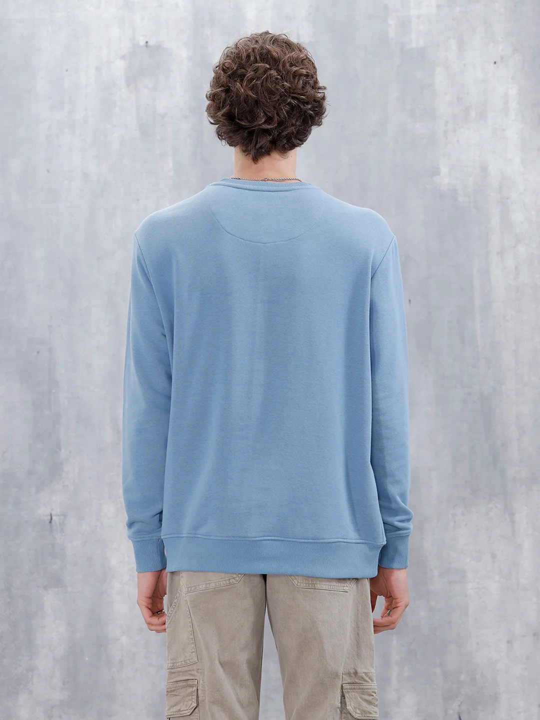 Men's Casual Comfort Fit Branded Sweatshirt | Blue - Image 3