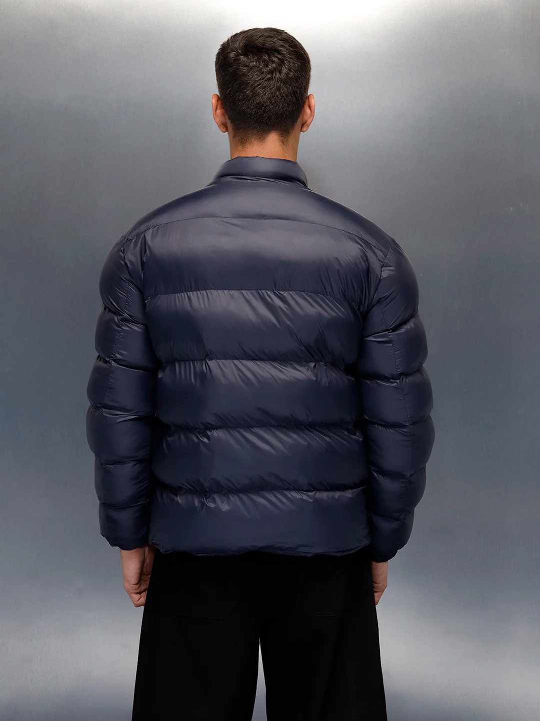 men's casual comfort fit puffer jacket | Blue - Image 3