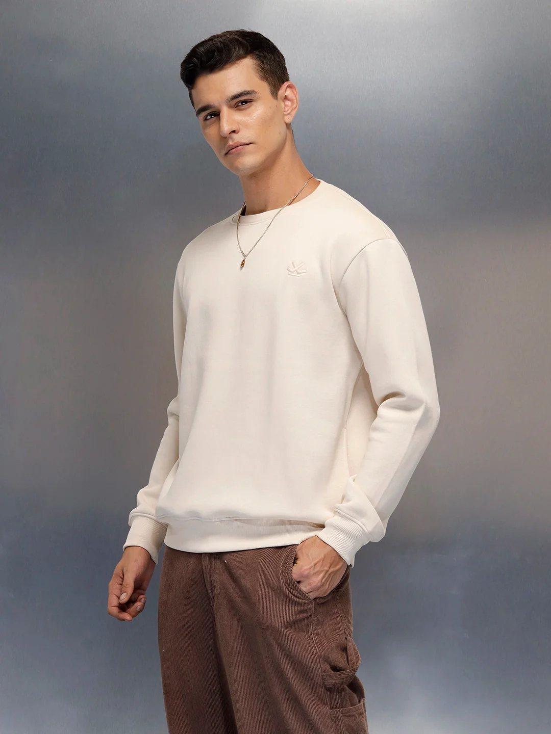 men's casual comfort fit sweatshirt | Beige - Image 6