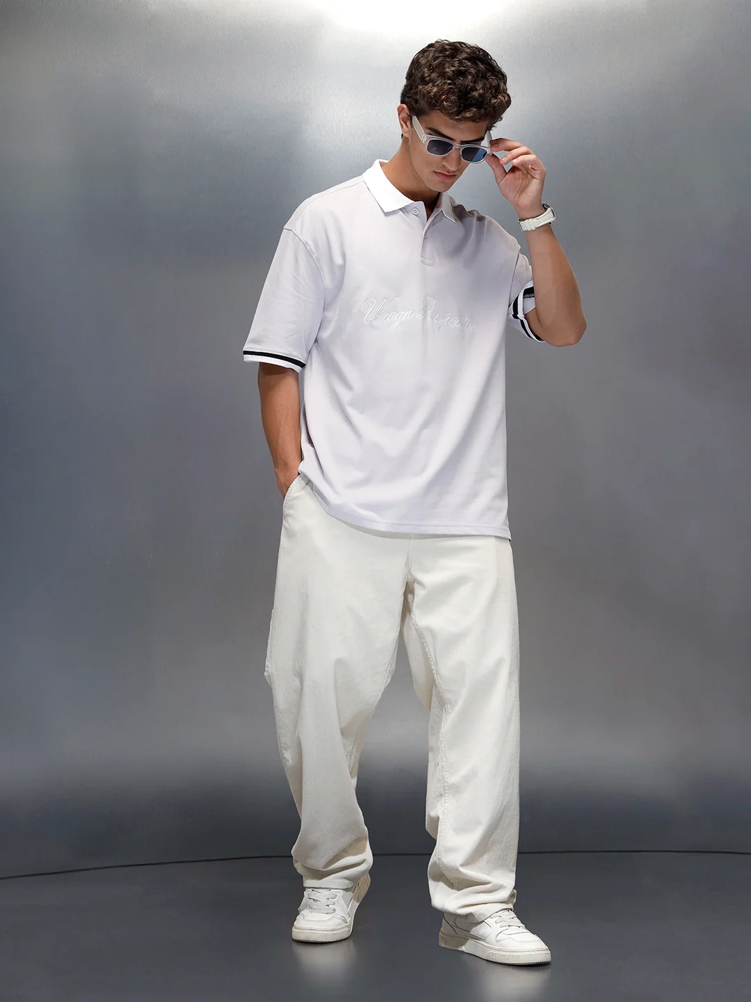 Men's casual embroidered polo t-shirt | Purple - Image 2