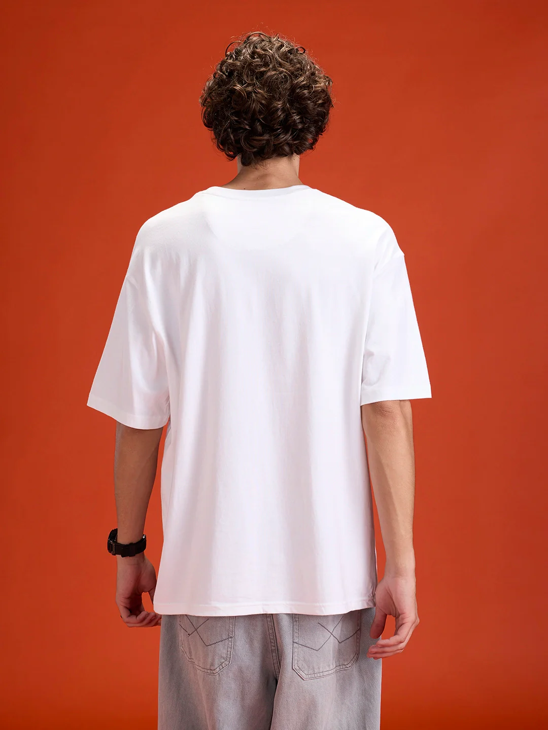Men's casual graphic print oversize t-shirt  | White - Image 2