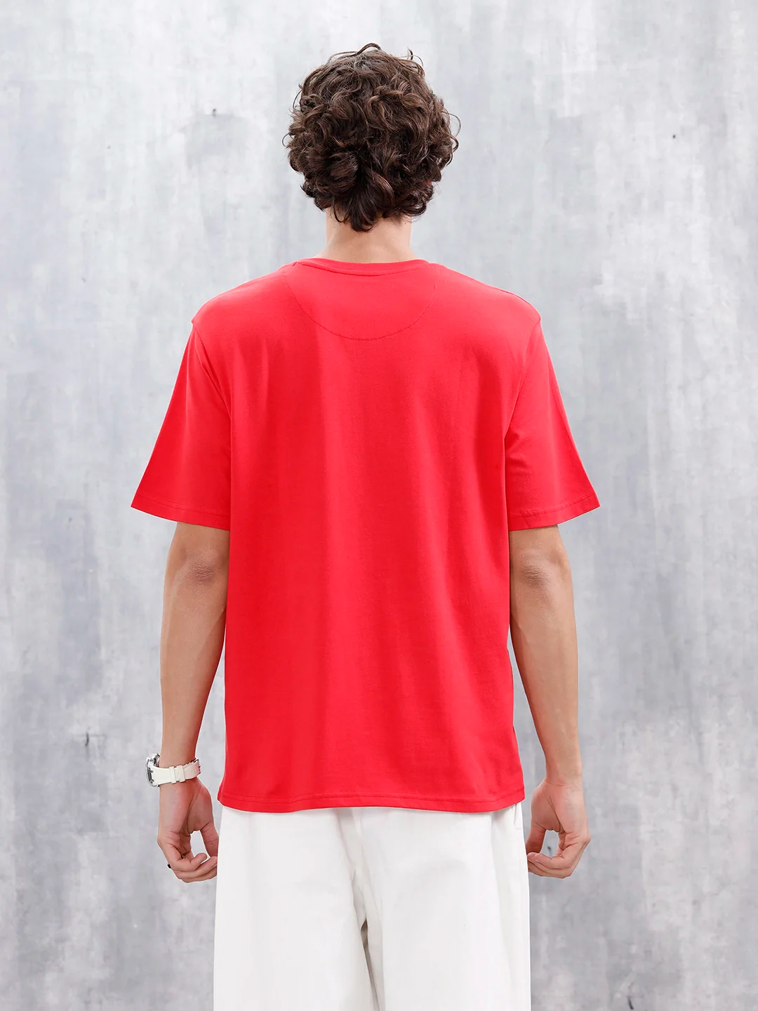 Men's Casual Graphic Printed T-Shirt | Red - Image 3