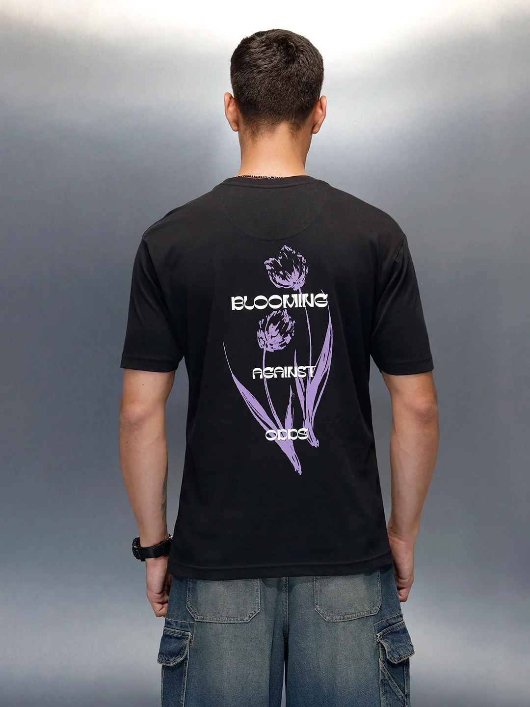 Men's Casual Graphic Pritned T-Shirt | Black - Image 3