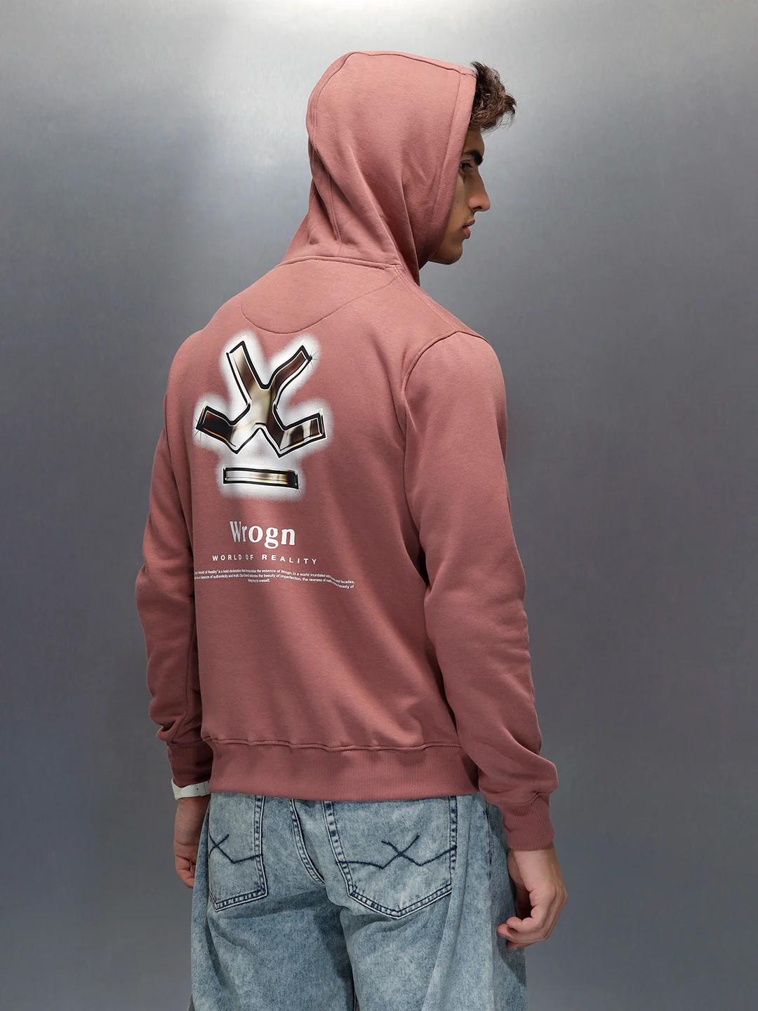 Men's casual hooded sweatshirt | Brown - Image 3