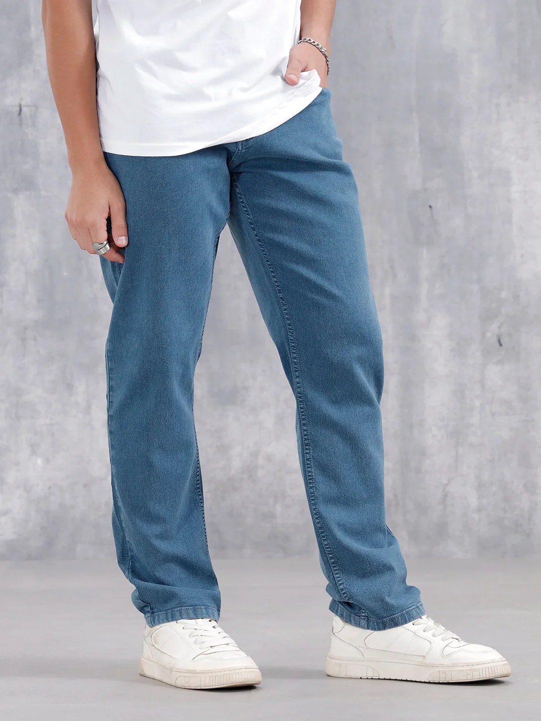Men's Casual Jogger Fit Jeans | Teal - Image 4