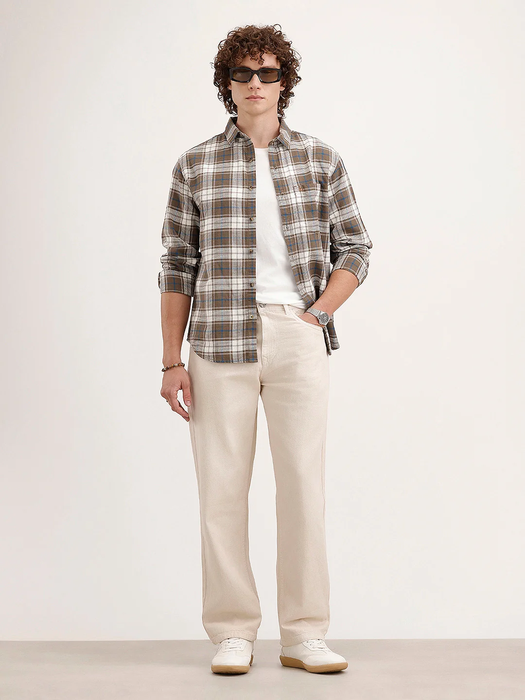 Loose Fit Denim Jeans | Beige - Image 2