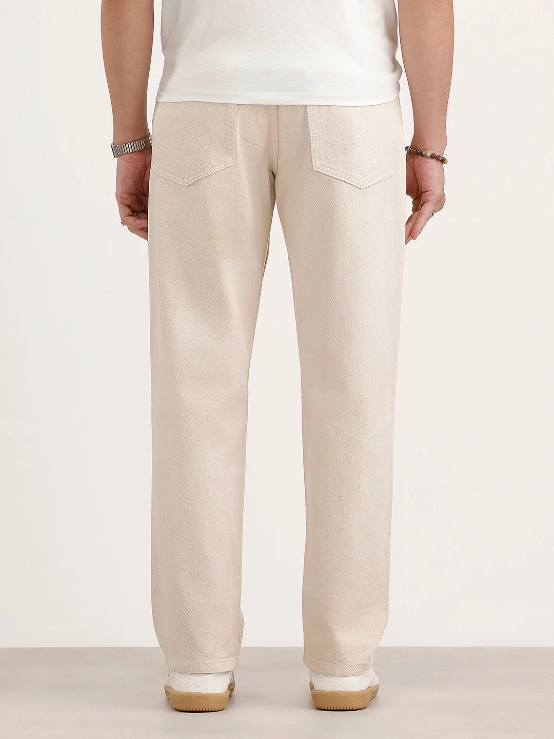 Loose Fit Denim Jeans | Beige - Image 3
