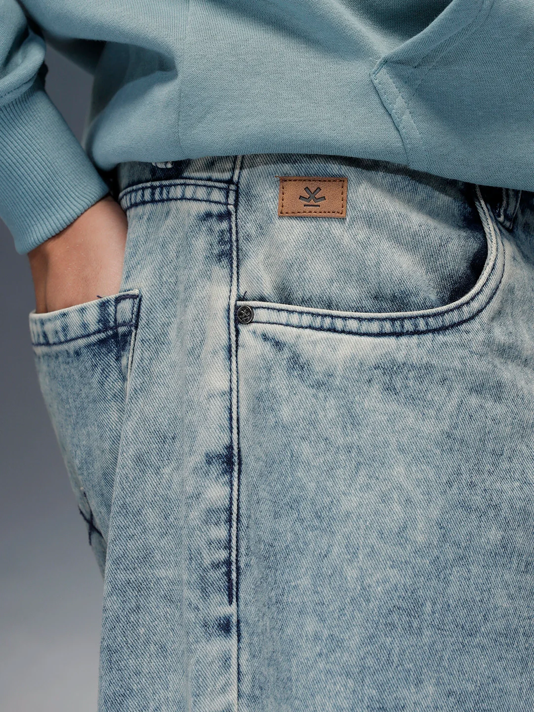 Men's casual loose fit jeans | Blue - Image 5