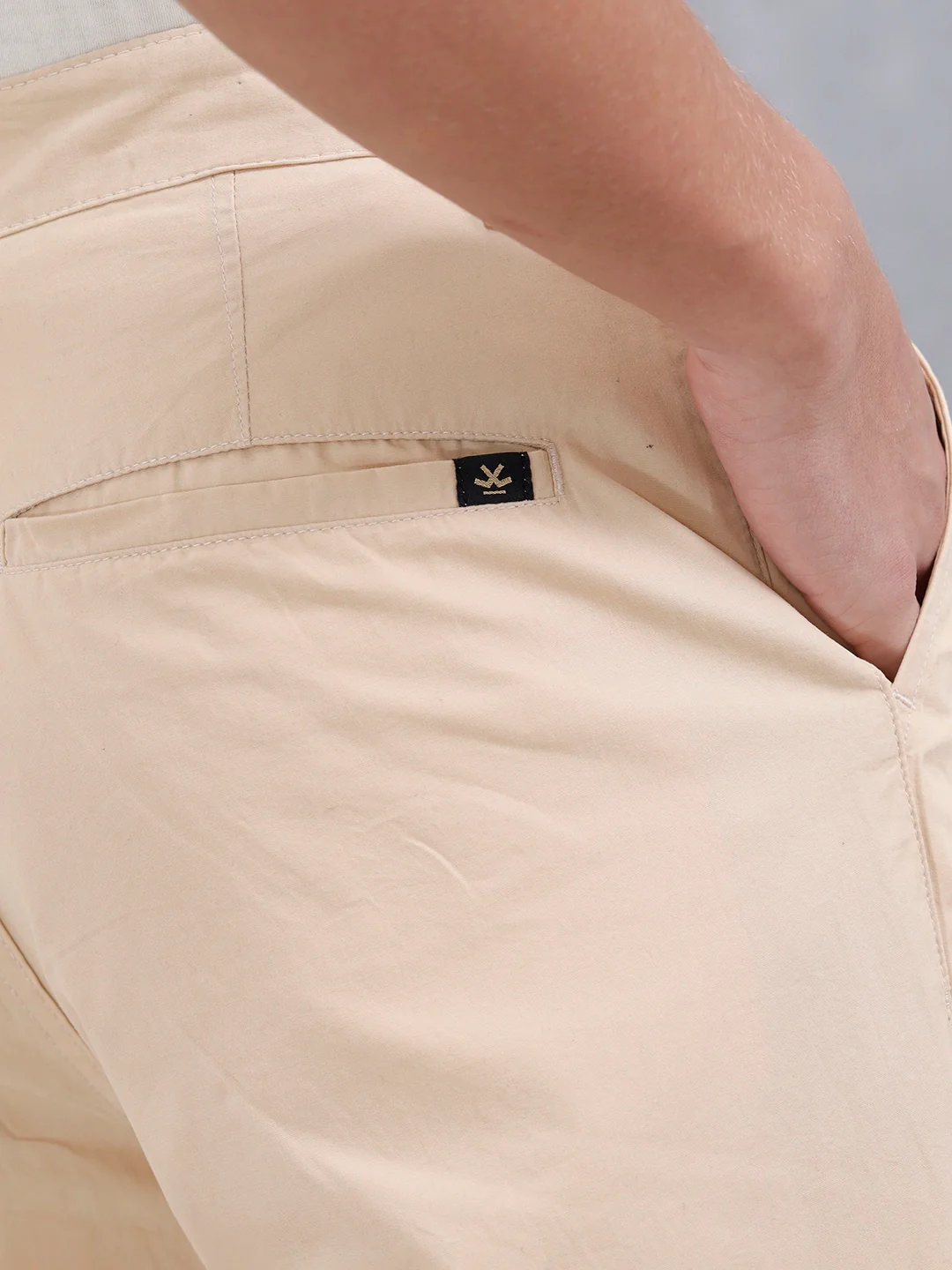 Men's Casual Loose Fit Tapered Trouser | Beige - Image 5