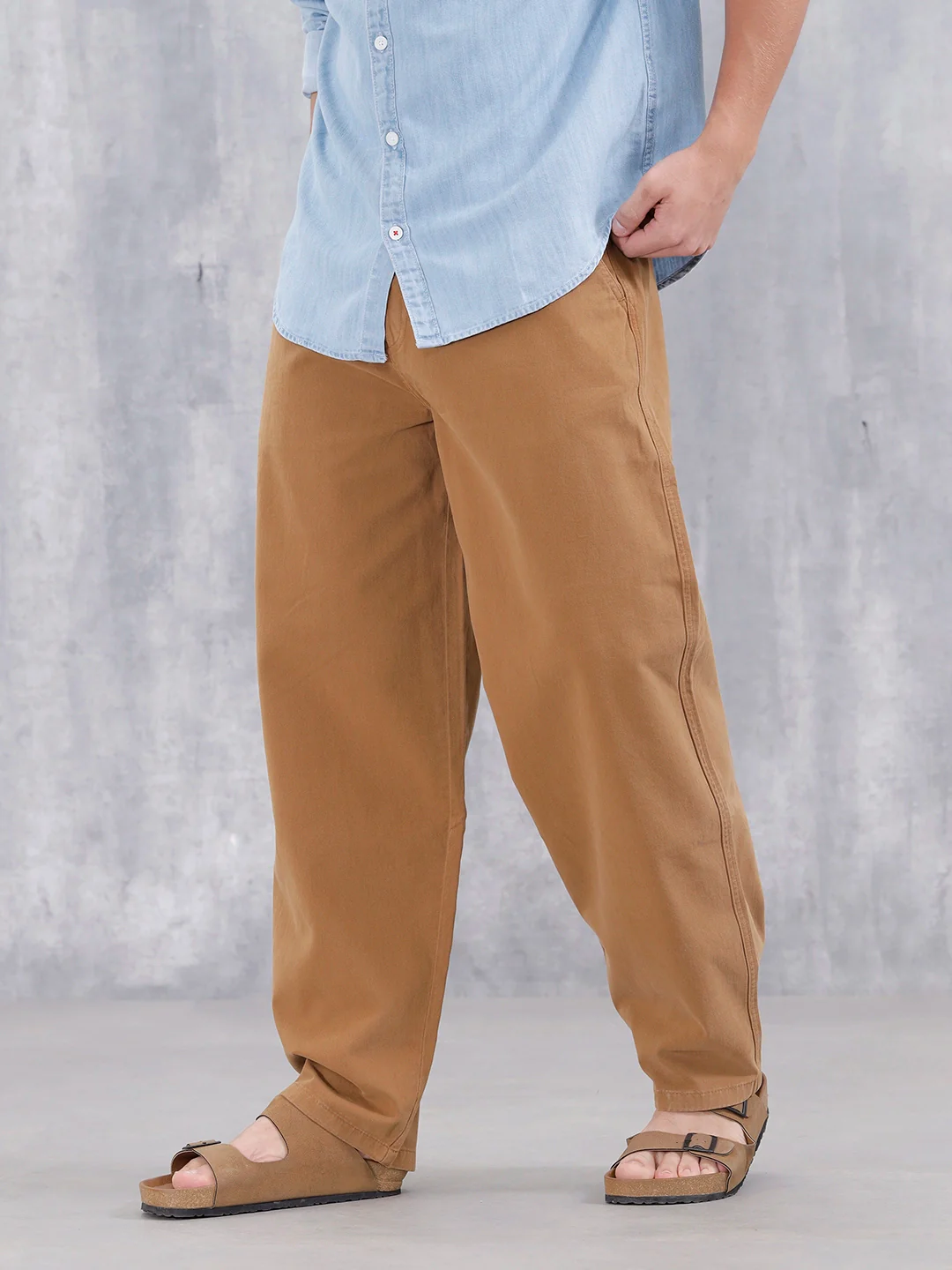 Men's Casual Loose Fit Trouser | Brown - Image 4