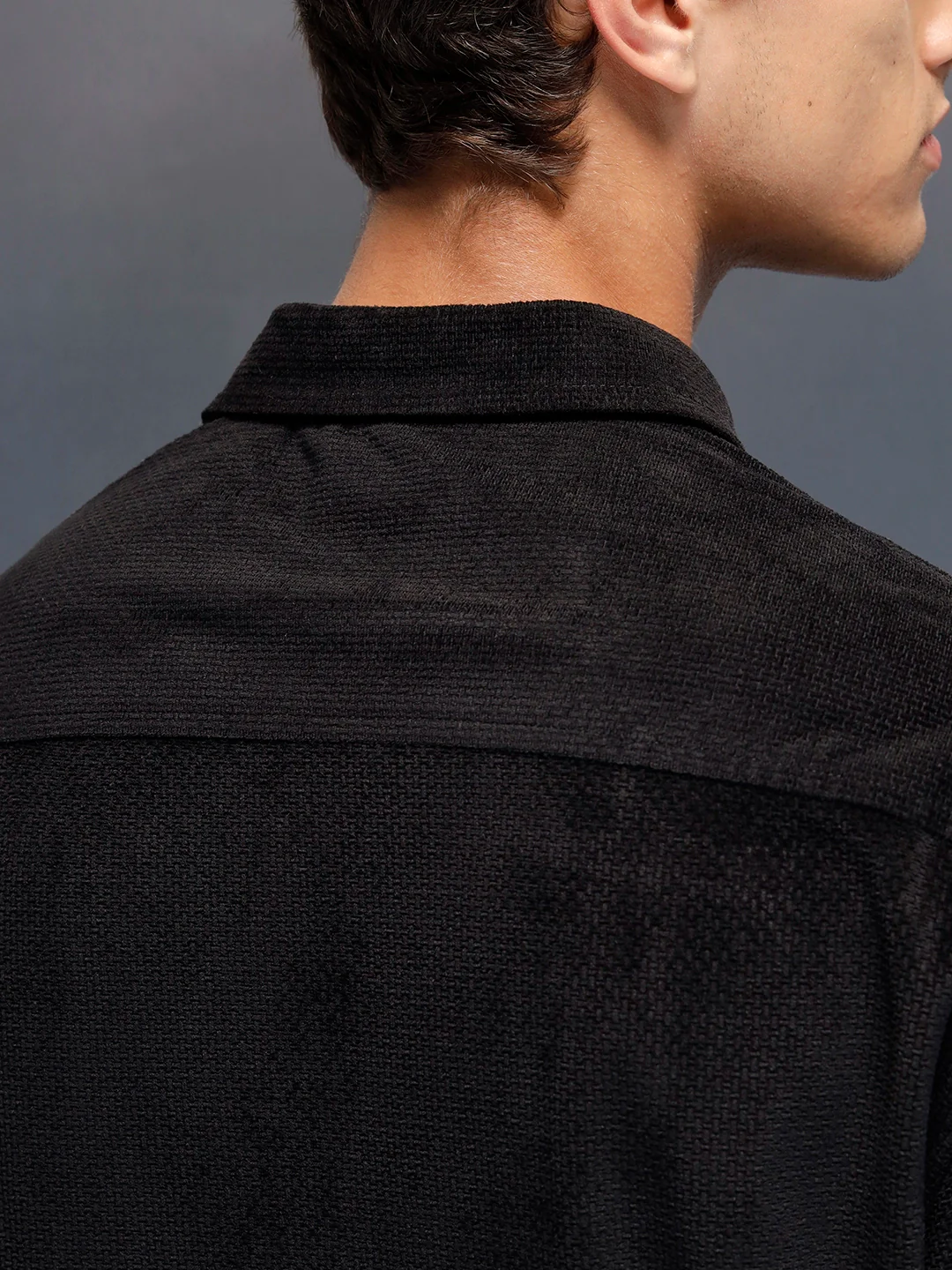 Men's casual oversize half sleeve shirt  | Black - Image 5