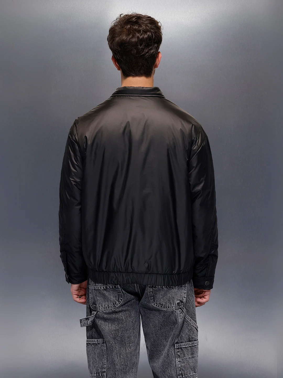 Men's Casual Oversized Jacket  | Black - Image 2