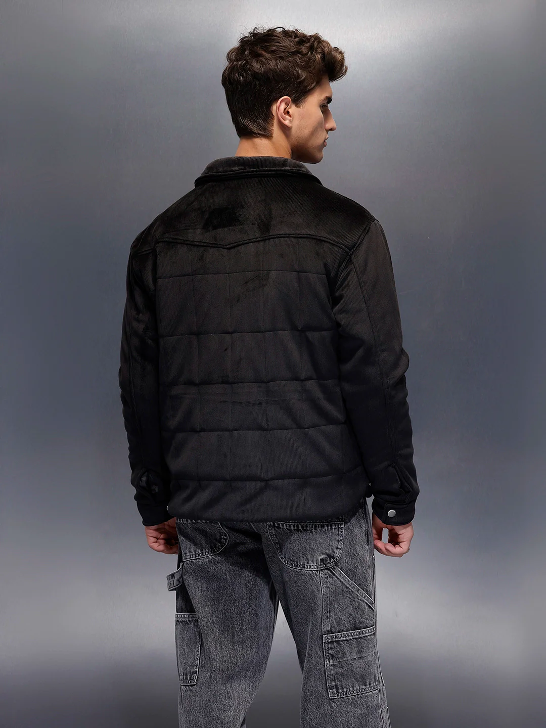 Men's Casual Oversized Jacket  | Black - Image 2