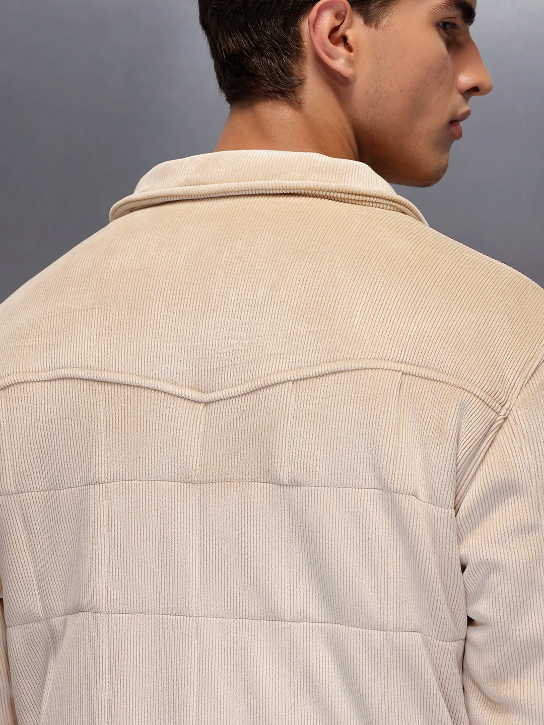 Men's Casual Oversized Jacket  | Beige - Image 4